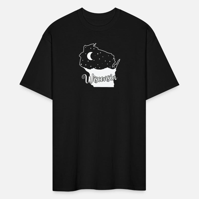 Wisconsin Skyline in Map Outline USA