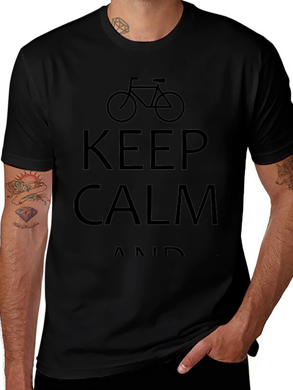 Keep Calm and Cycle Black T-Shirt