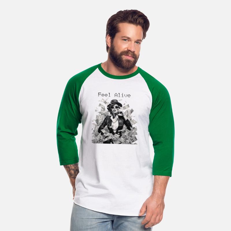 Woman Sunglasses Leather Jacket Money Feel Alive