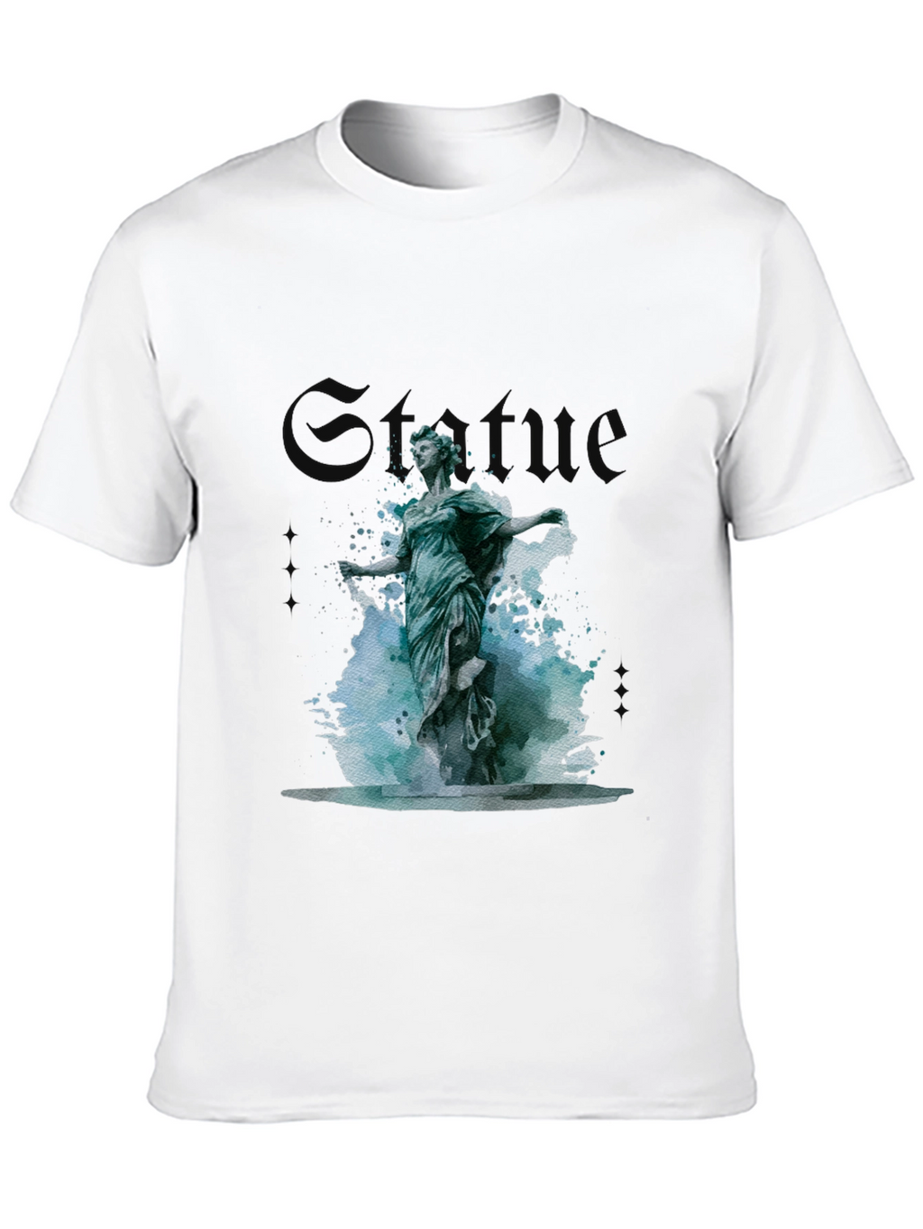 Statue Graphic Print T-Shirt - Stylish Black Tee