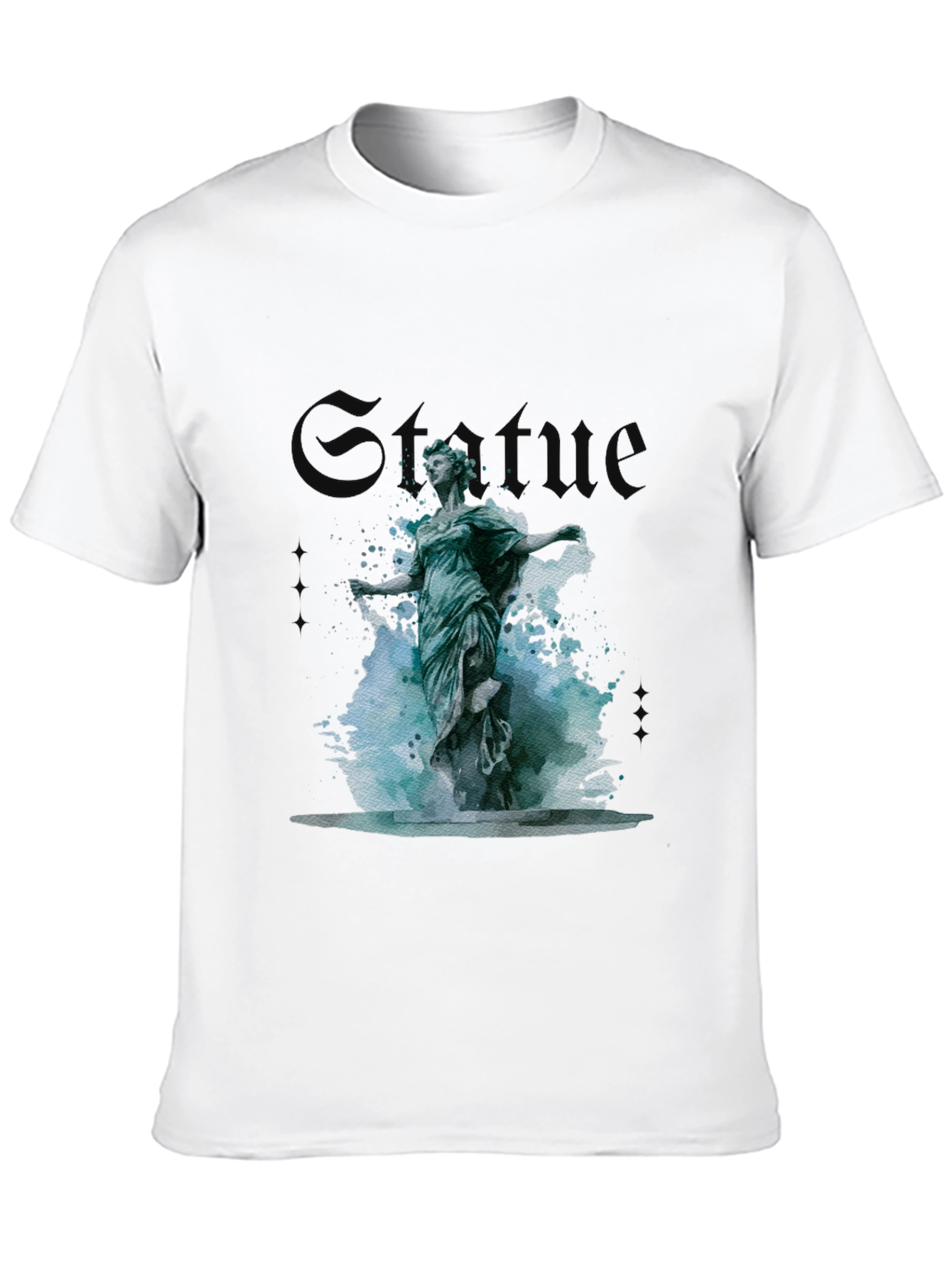 Statue Graphic Print T-Shirt - Stylish Black Tee