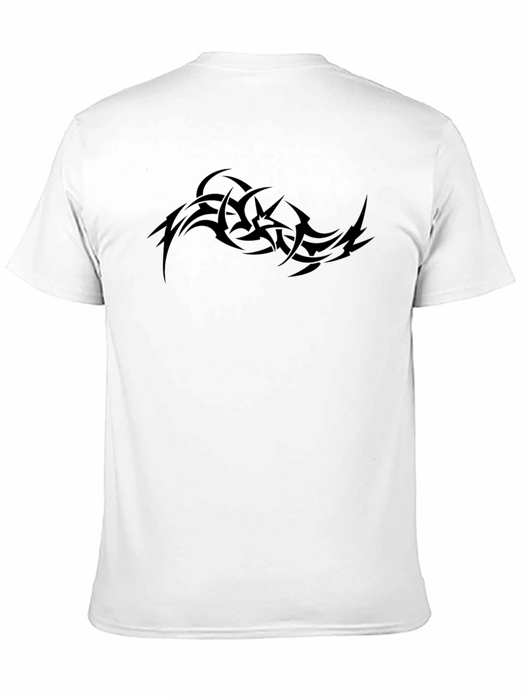 Mens Black Graphic Tee - Tribal Tattoo Design
