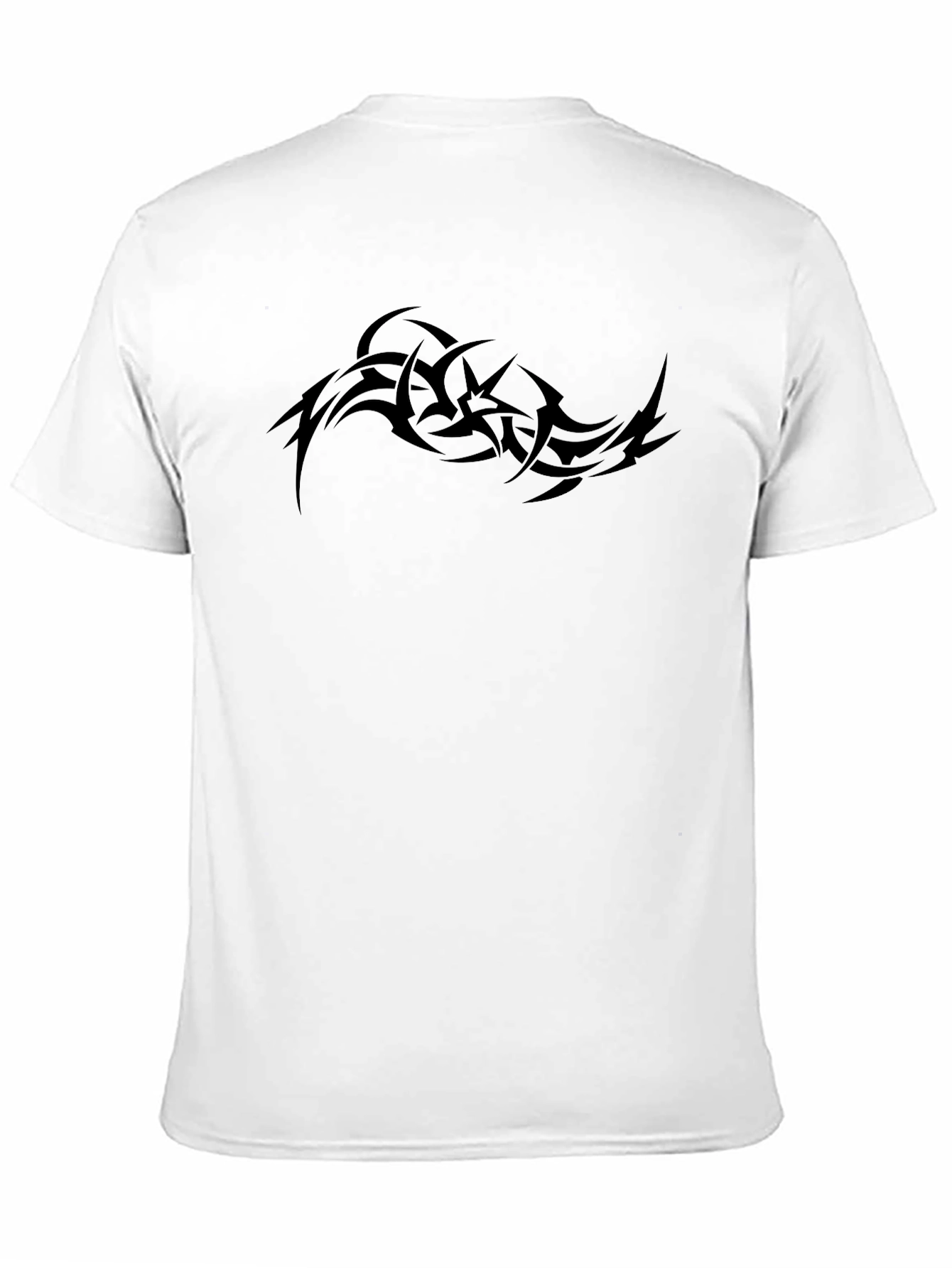 Mens Black Graphic Tee - Tribal Tattoo Design