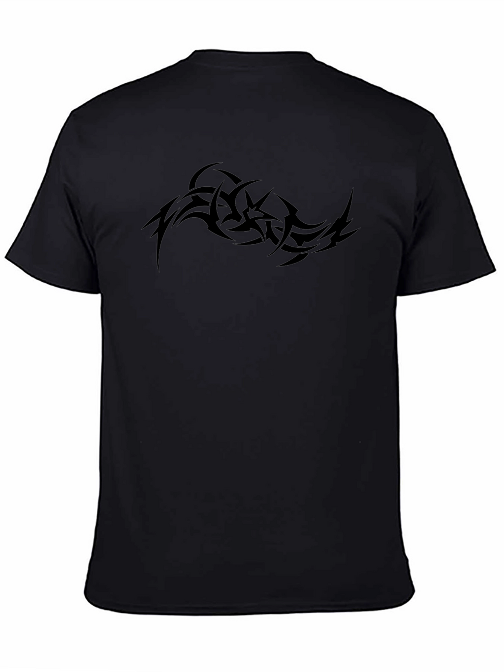 Mens Black Graphic Tee - Tribal Tattoo Design