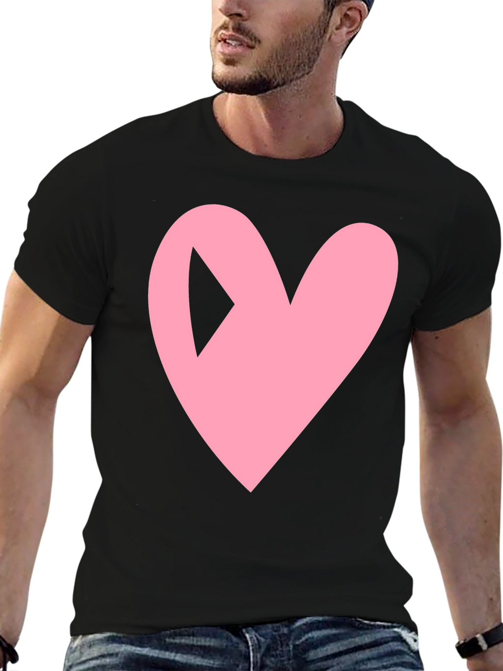 Heart Play Button Black Tee
