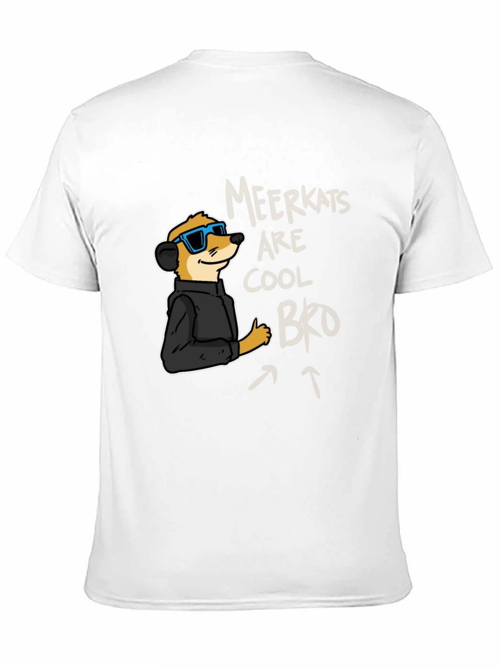 Cool Meerkat Graphic Tee - Black Casual T-Shirt