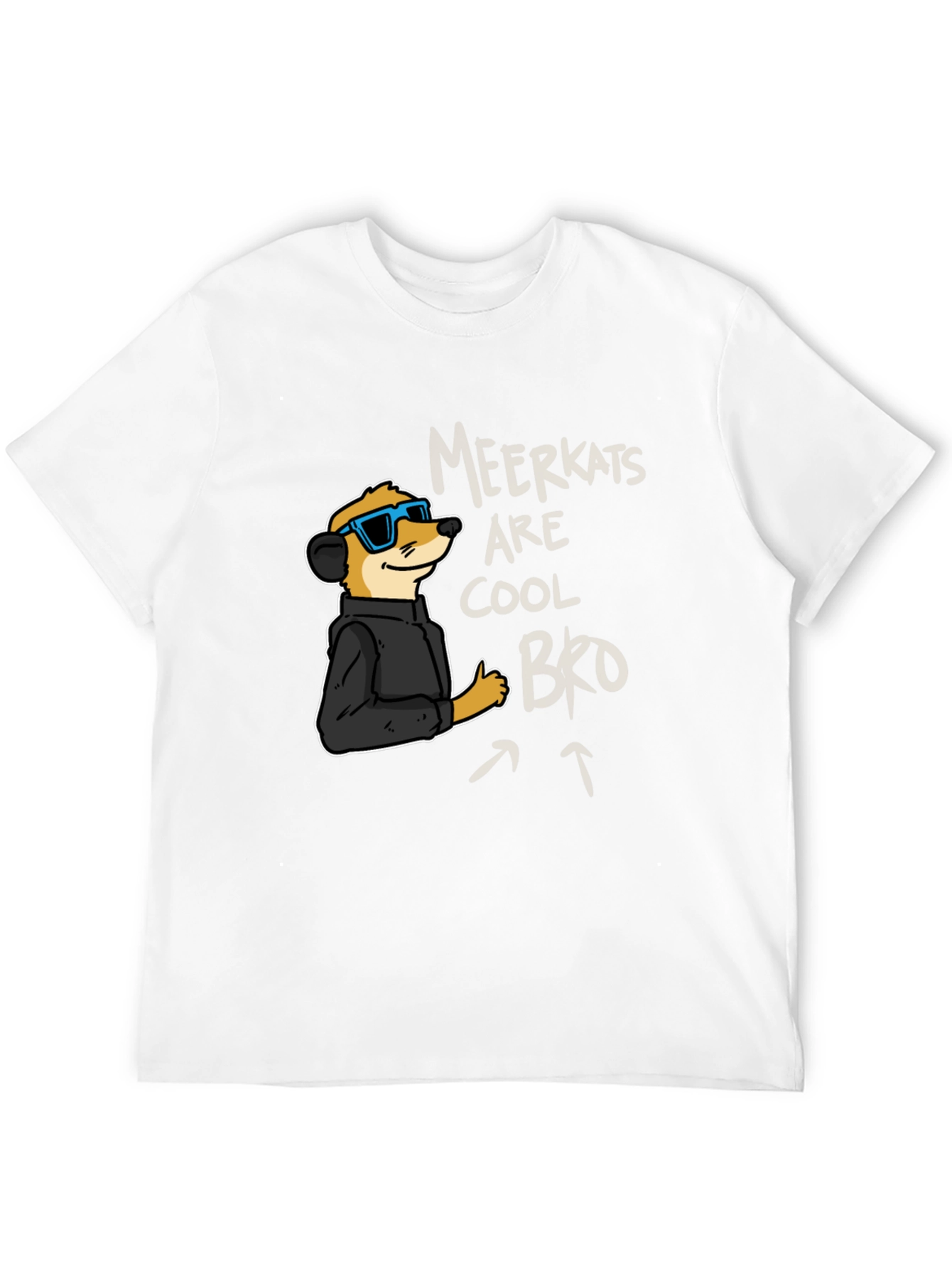 Cool Meerkat Graphic Tee - Black Casual T-Shirt