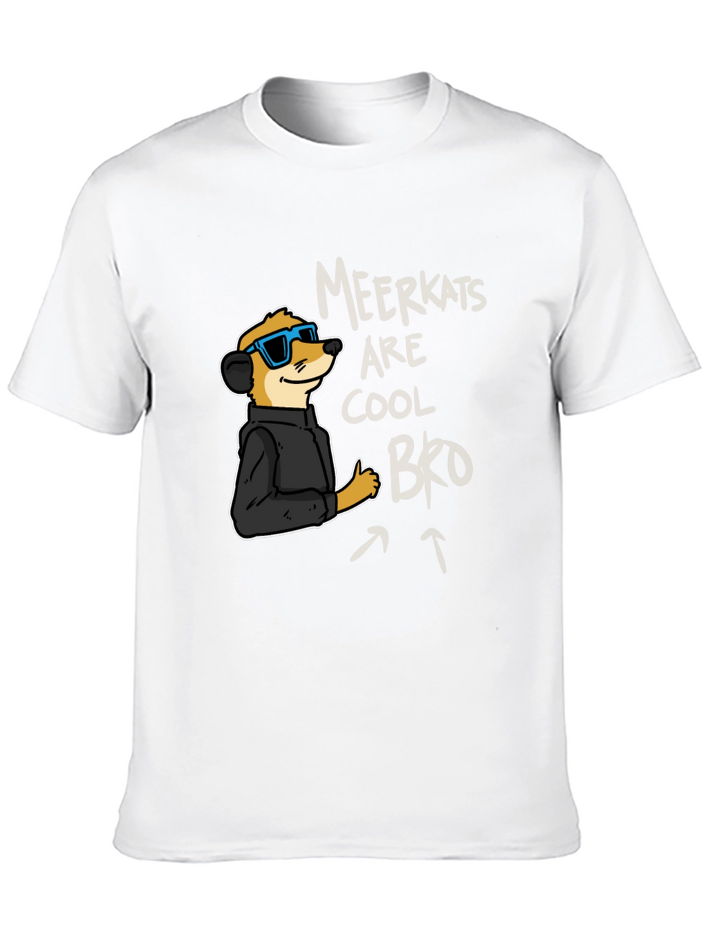 Cool Meerkat Graphic Tee - Black Casual T-Shirt