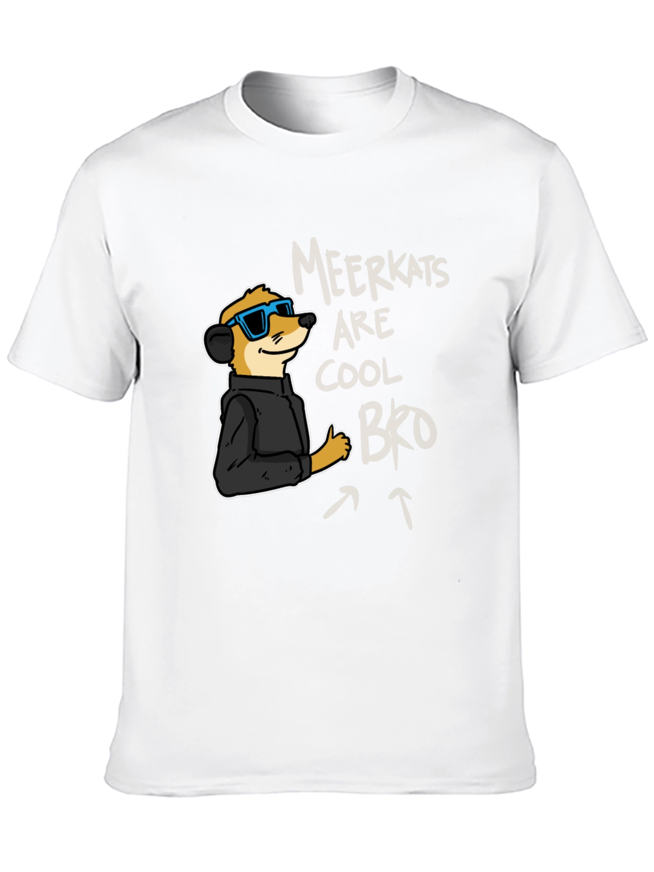 Cool Meerkat Graphic Tee - Black Casual T-Shirt