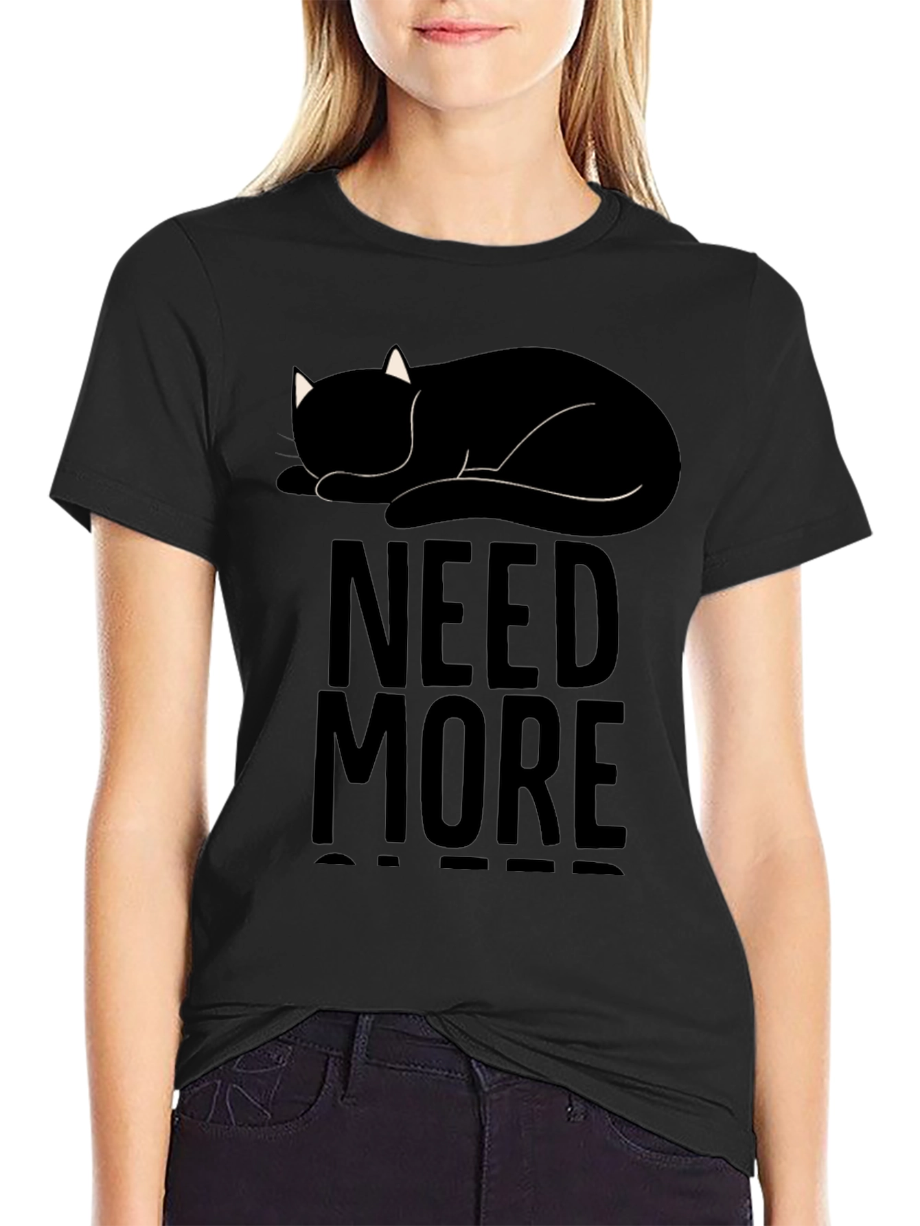 Need More Sleep Cat T-Shirt - Unisex Black Tee