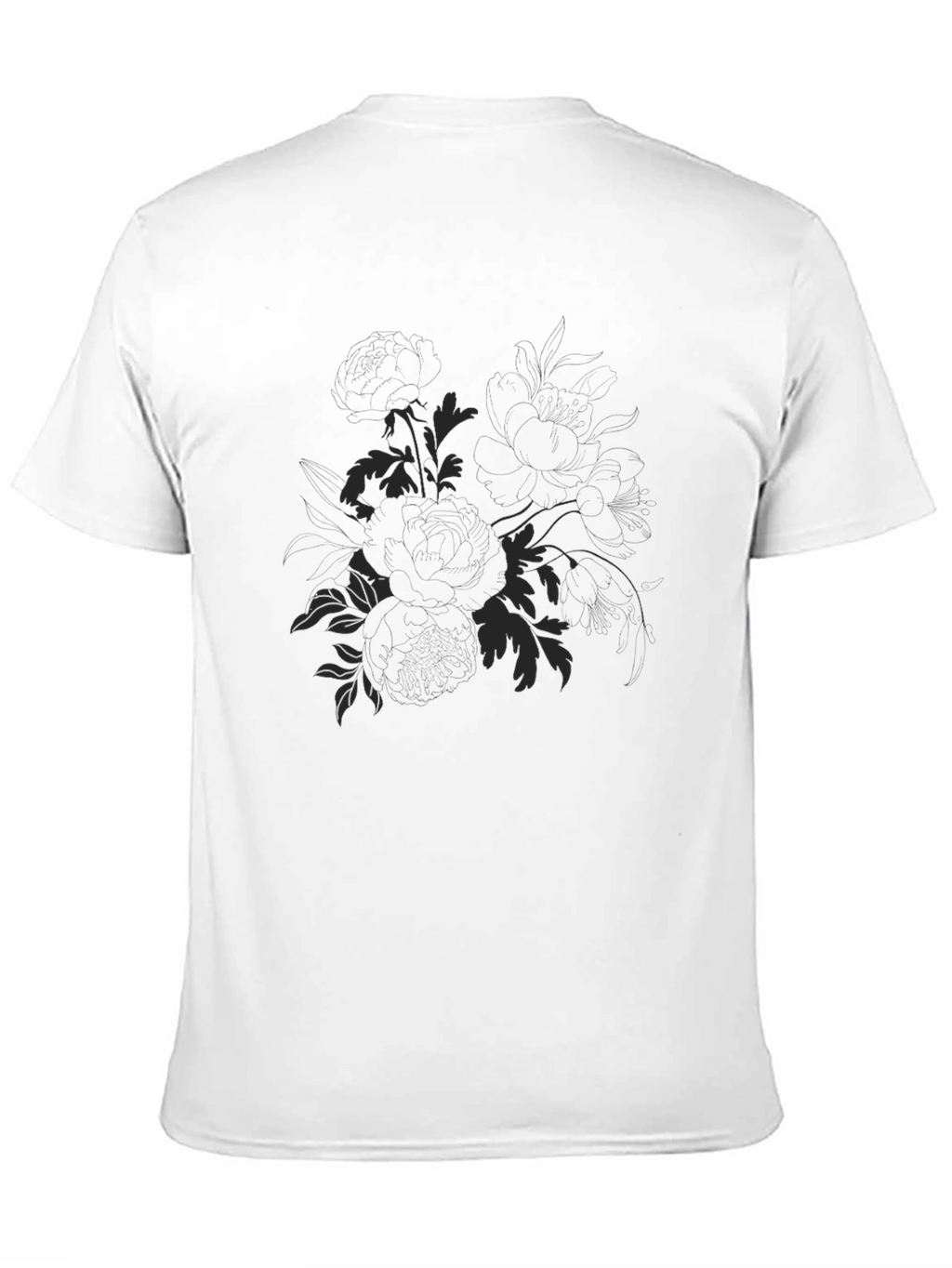 Mens Black Floral Graphic T-Shirt