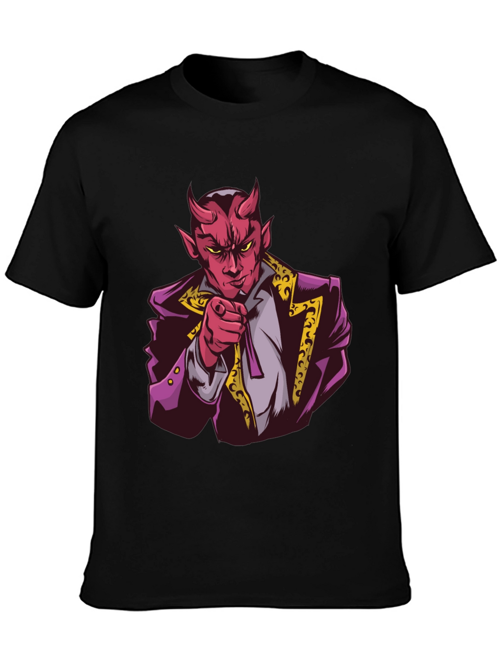 Devil Graphic Print Black T-Shirt