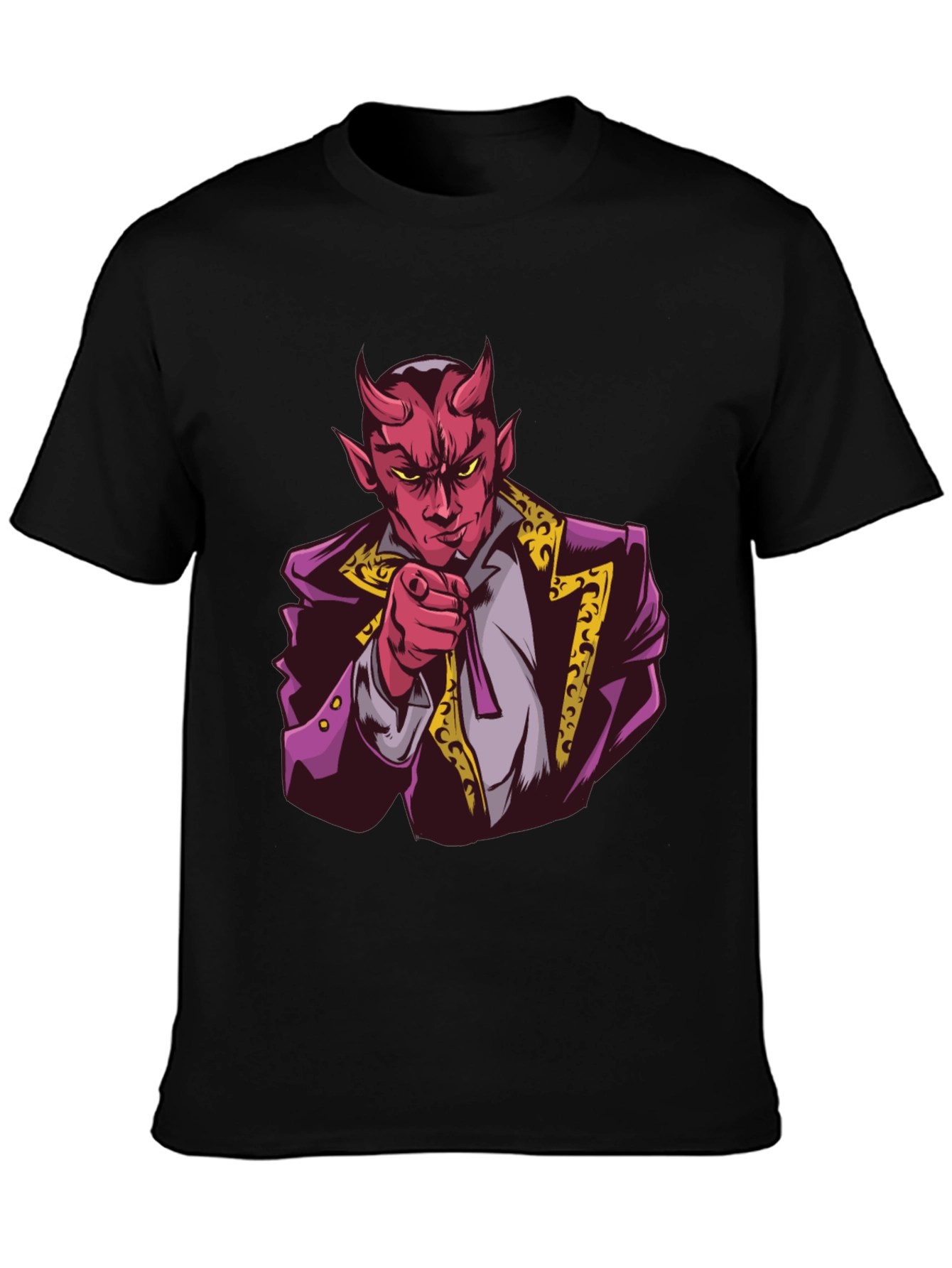 Devil Graphic Print Black T-Shirt