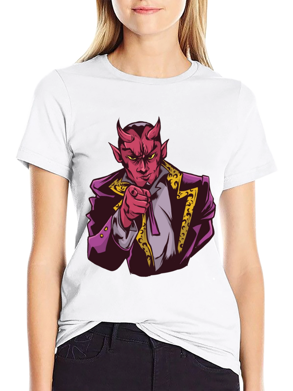 Devil Graphic Print Black T-Shirt