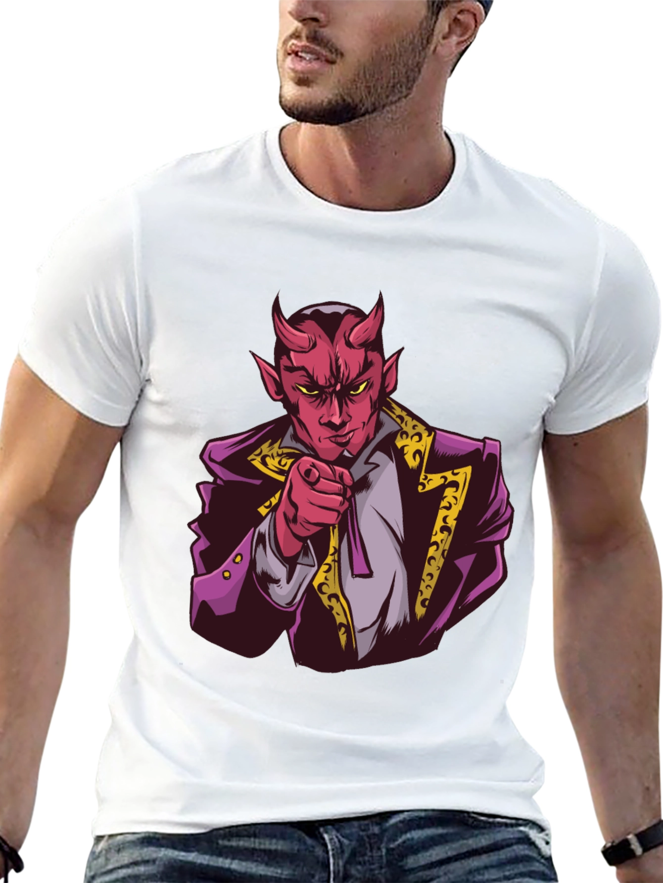 Devil Graphic Print Black T-Shirt