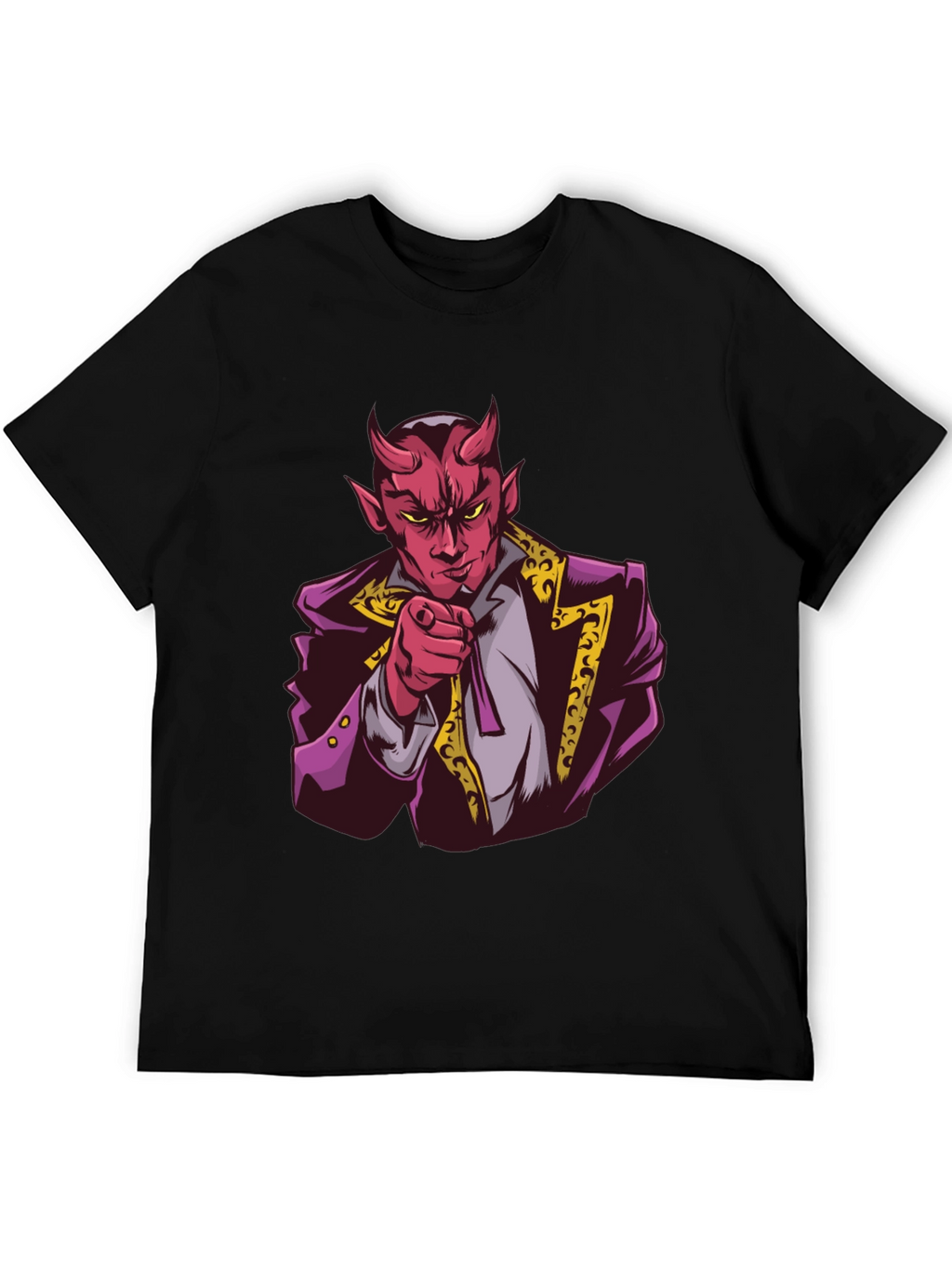 Devil Graphic Print Black T-Shirt