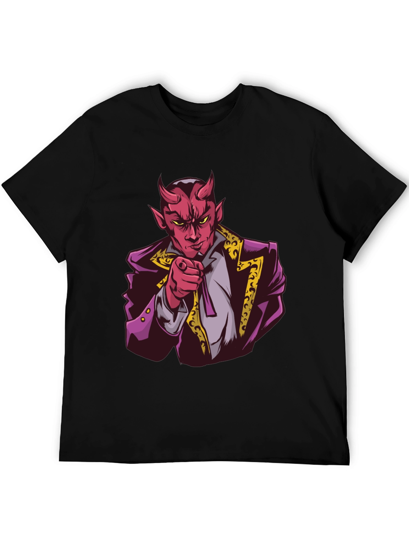Devil Graphic Print Black T-Shirt