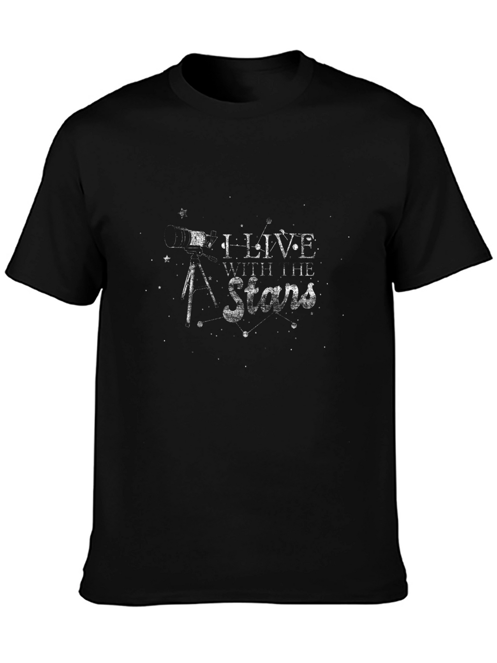 I Live With the Stars Black Graphic Tee