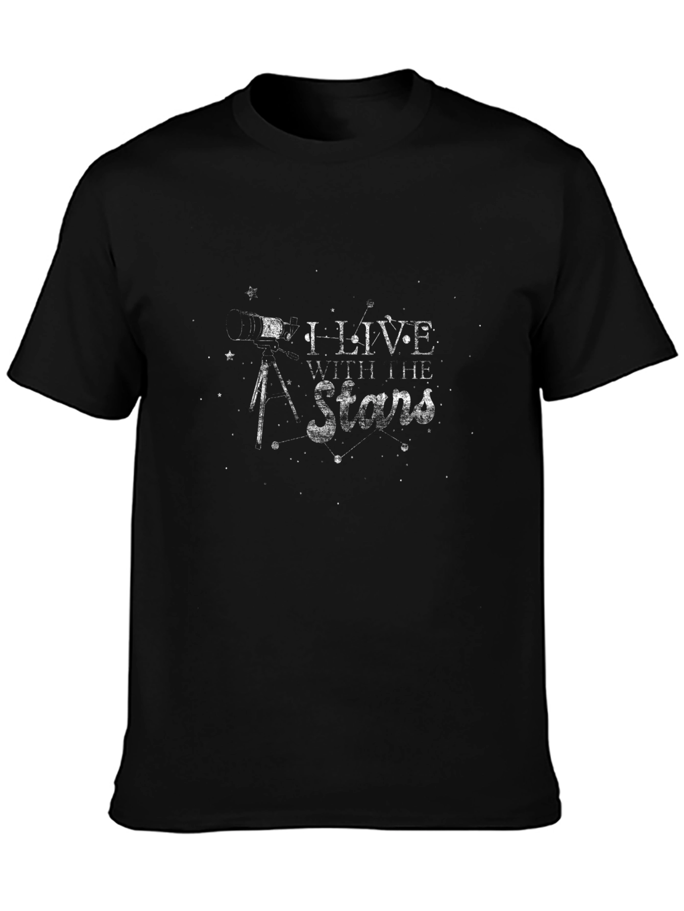 I Live With the Stars Black Graphic Tee