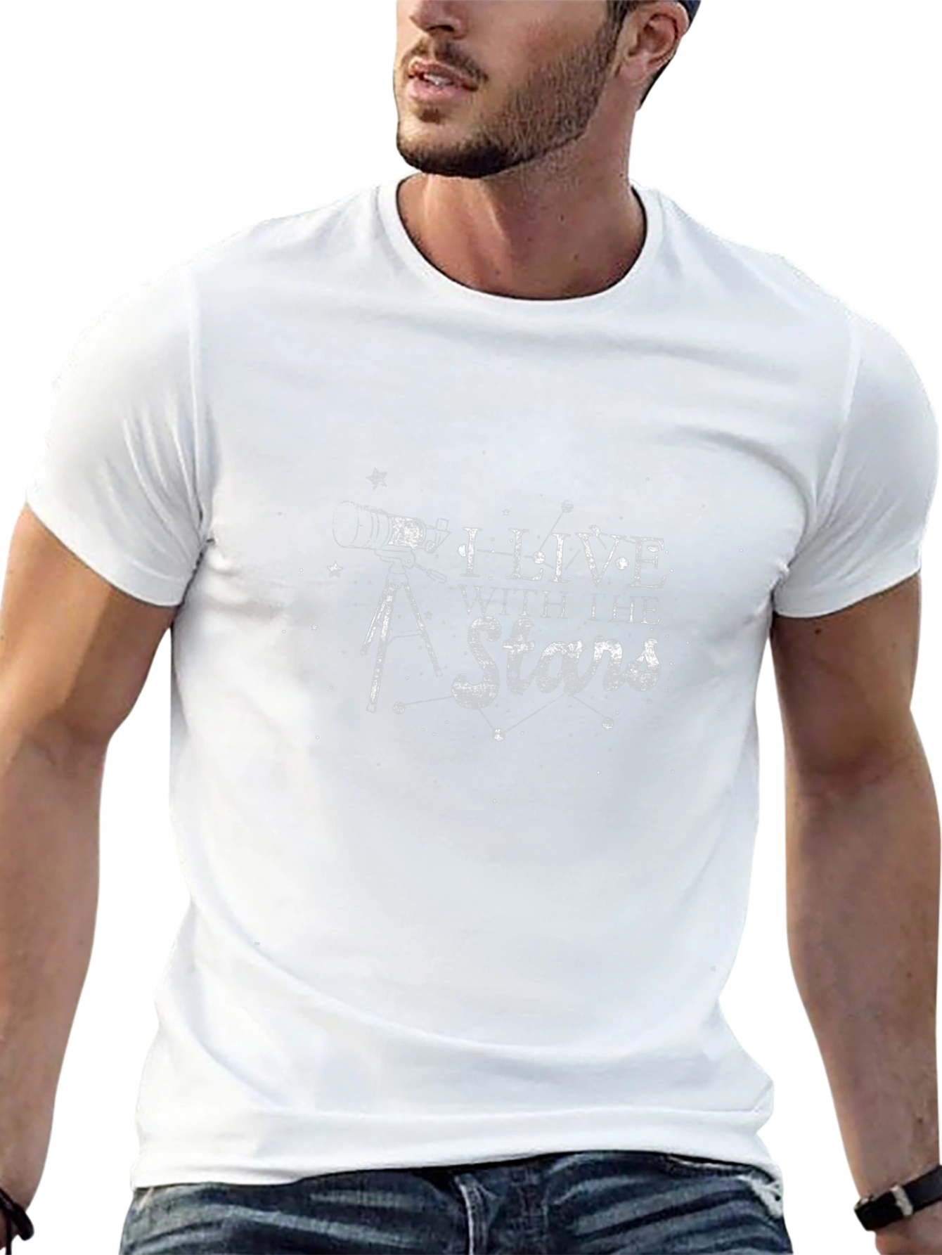 I Live With the Stars Black Graphic Tee