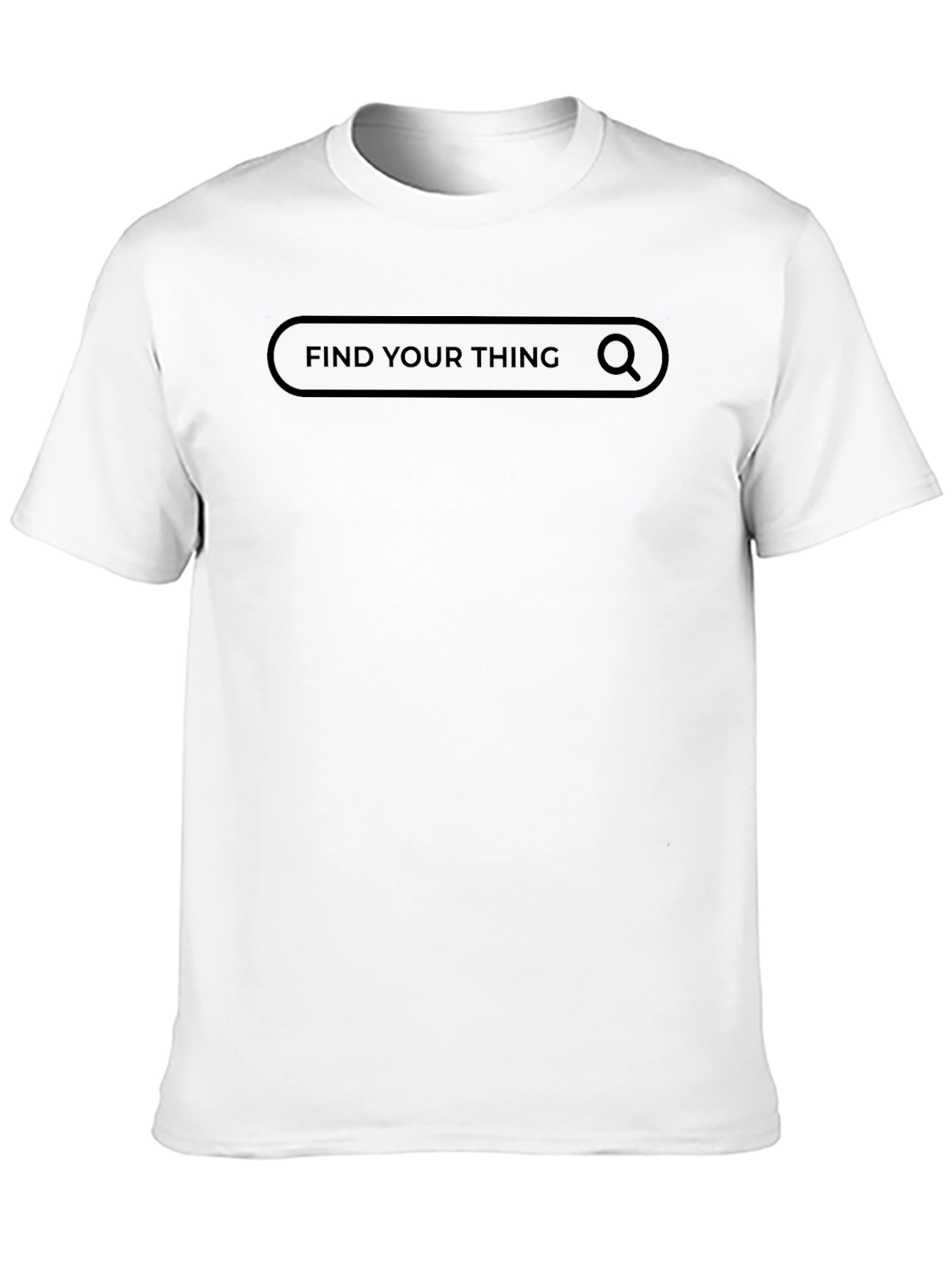 Find Your Thing Black T-Shirt - Search Bar Design