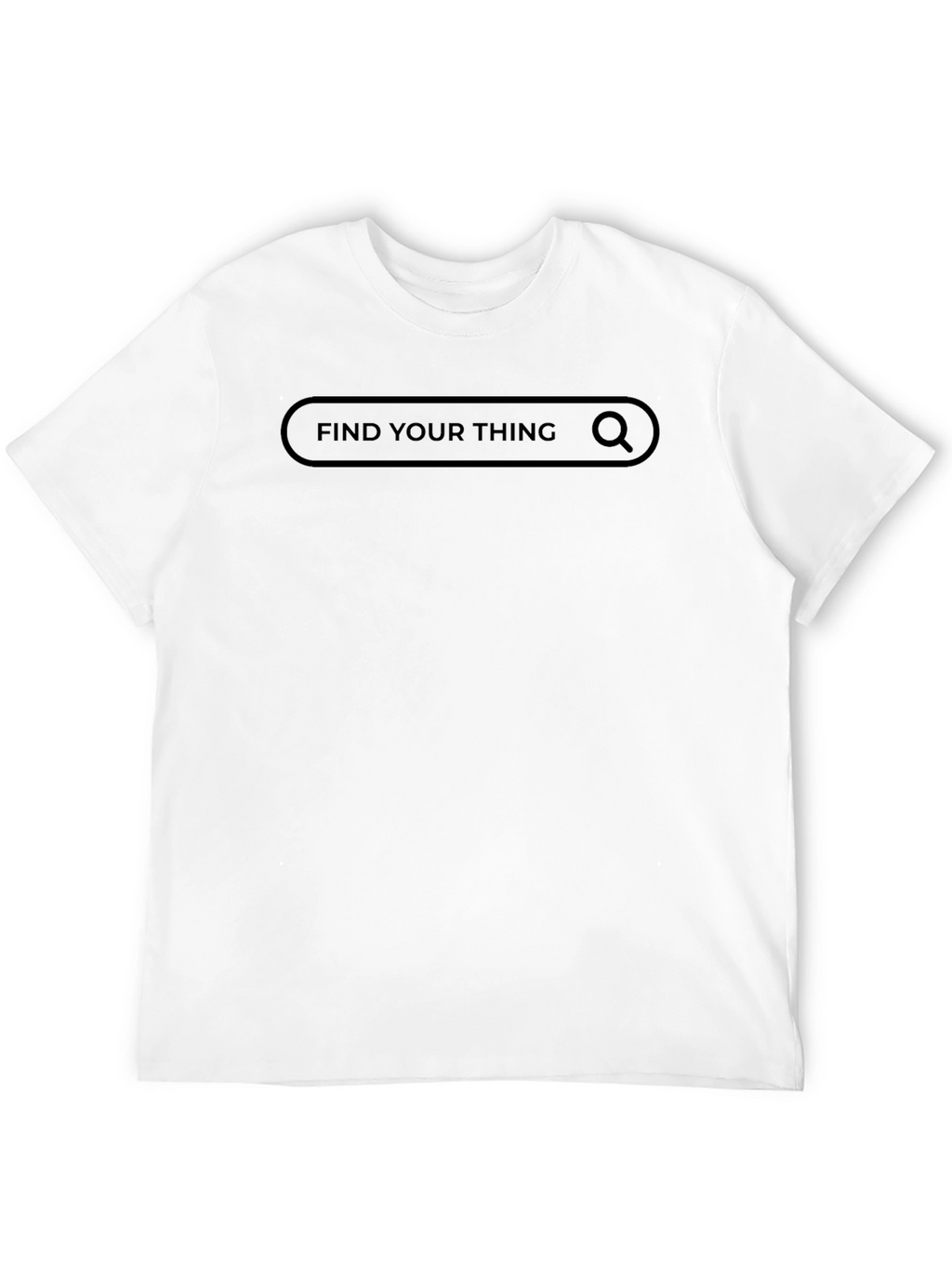 Find Your Thing Black T-Shirt - Search Bar Design