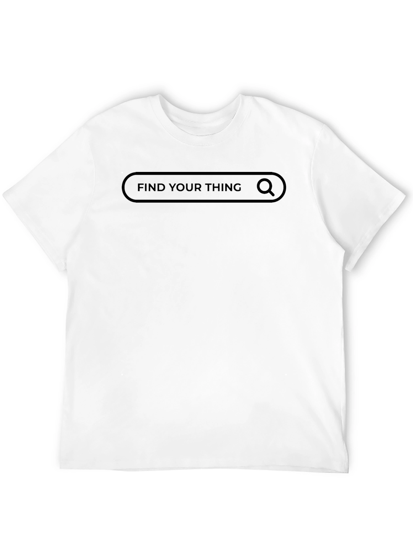 Find Your Thing Black T-Shirt - Search Bar Design