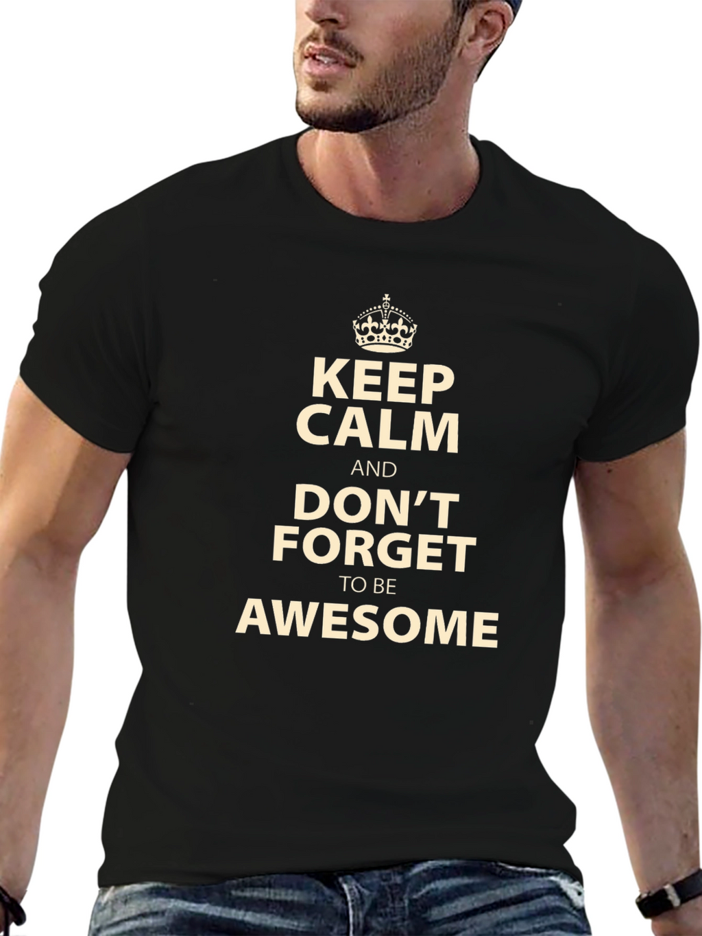 Keep Calm and Be Awesome Black T-Shirt