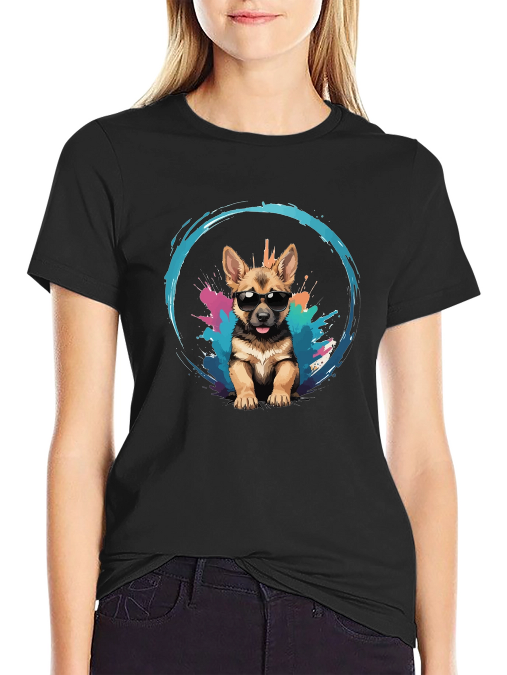 Cool Pup Tee - German Shepherd with Sunglasses