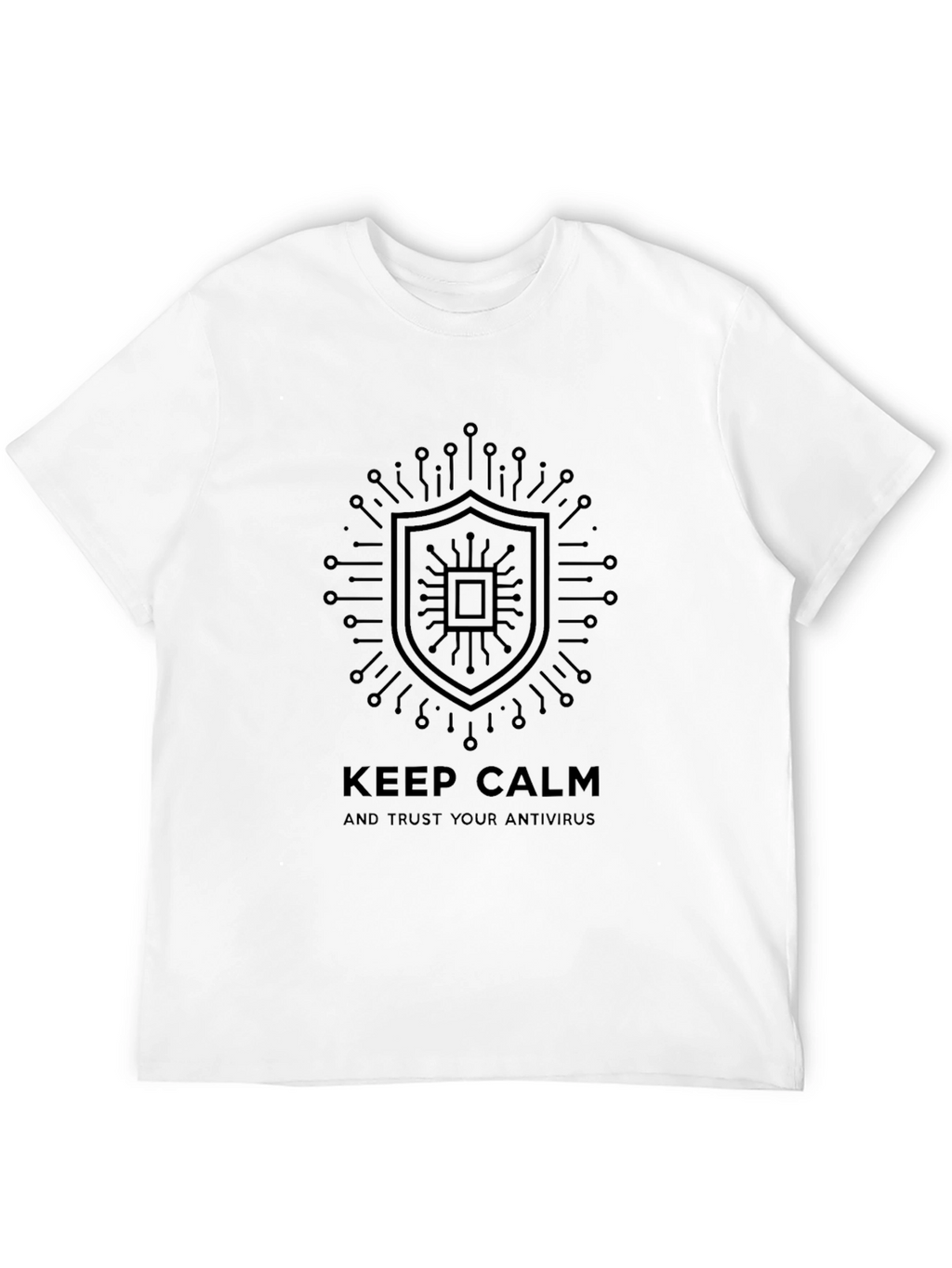 Keep Calm Antivirus T-Shirt - Black Cotton Tee