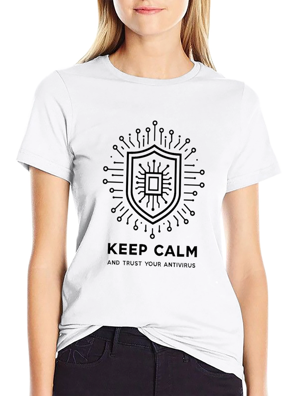 Keep Calm Antivirus T-Shirt - Black Cotton Tee