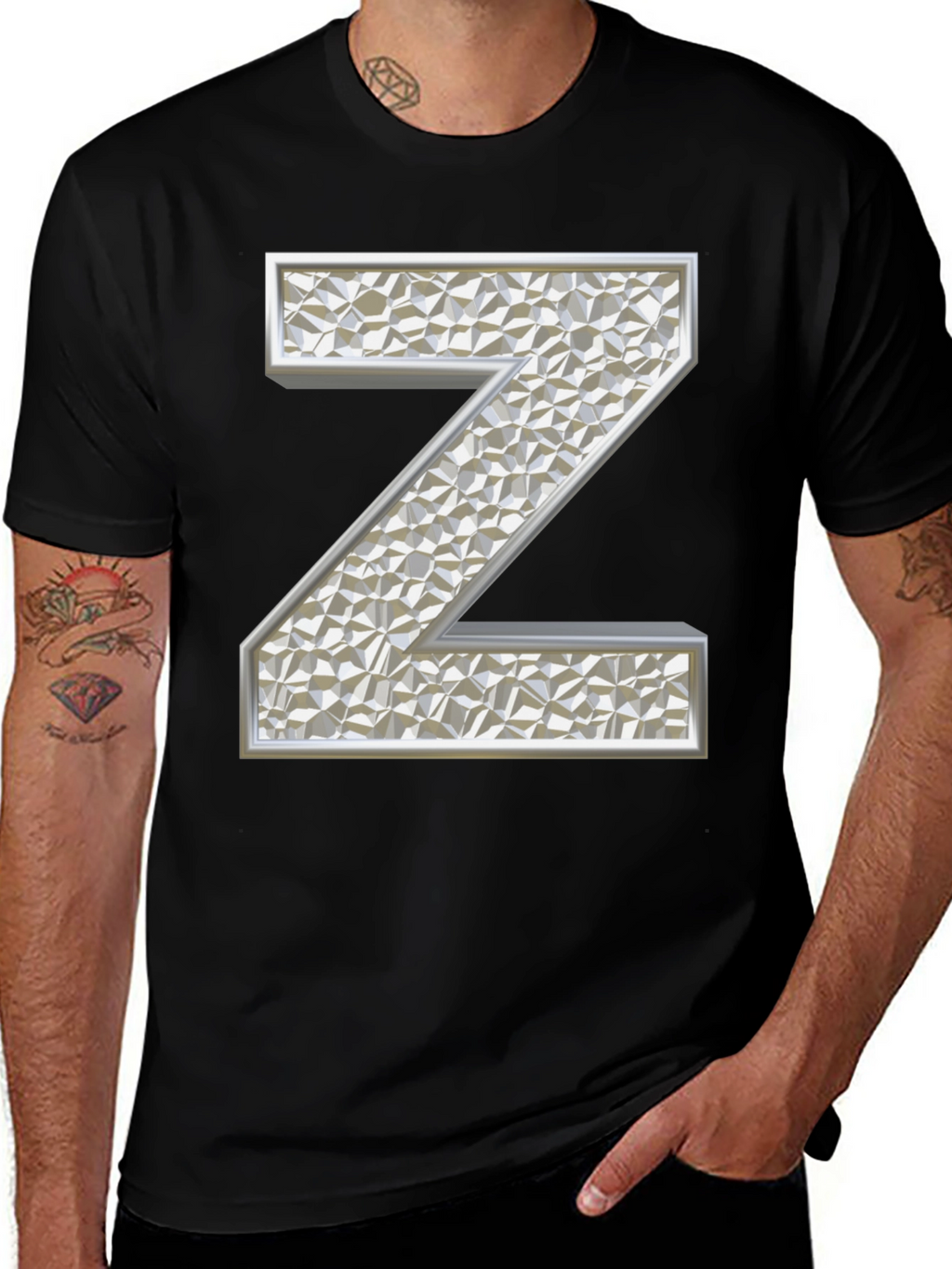 Abstract Letter Z Graphic T-Shirt