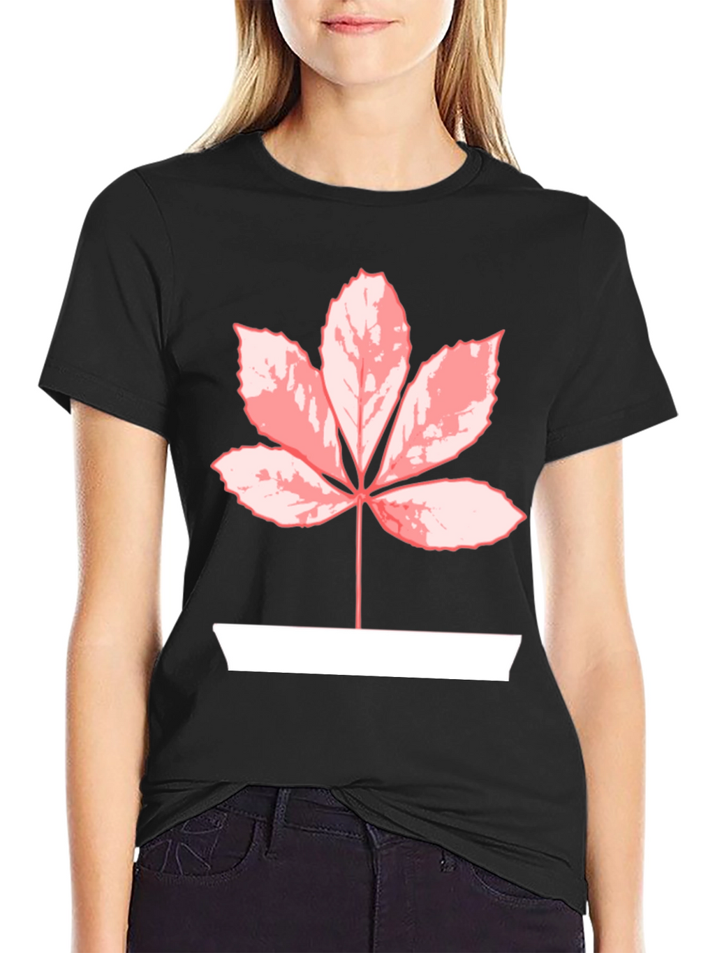 Leaf Graphic Tee - Black Casual Shirt