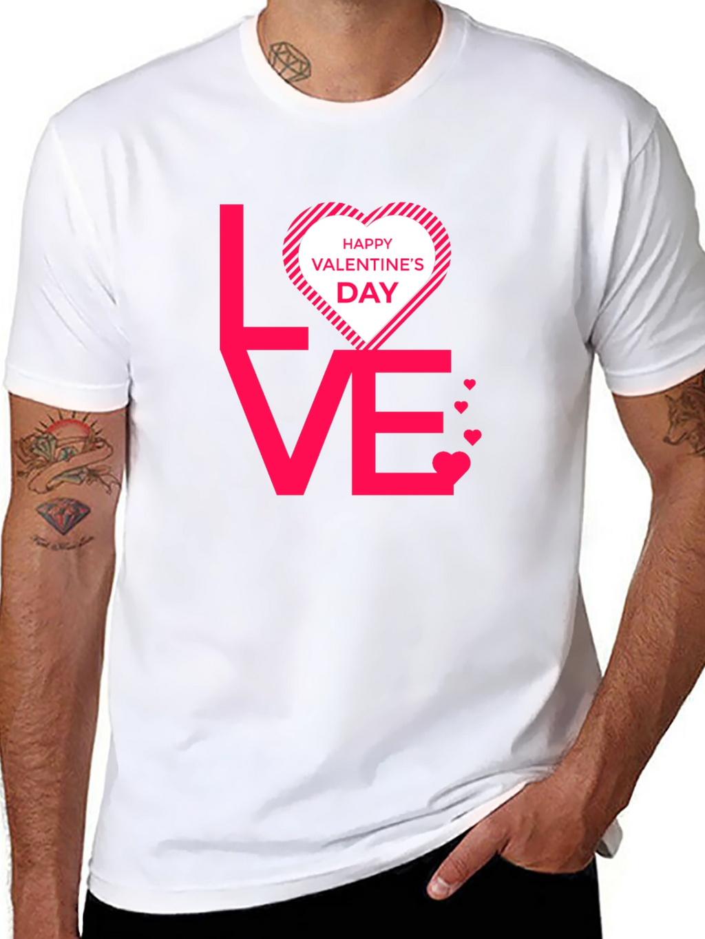 Valentines Day Love Graphic Tee - Black
