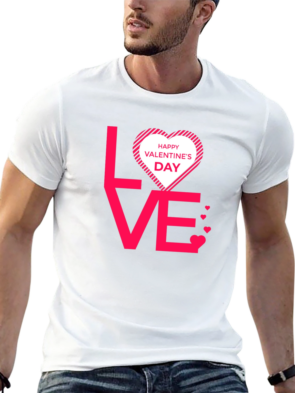 Valentines Day Love Graphic Tee - Black