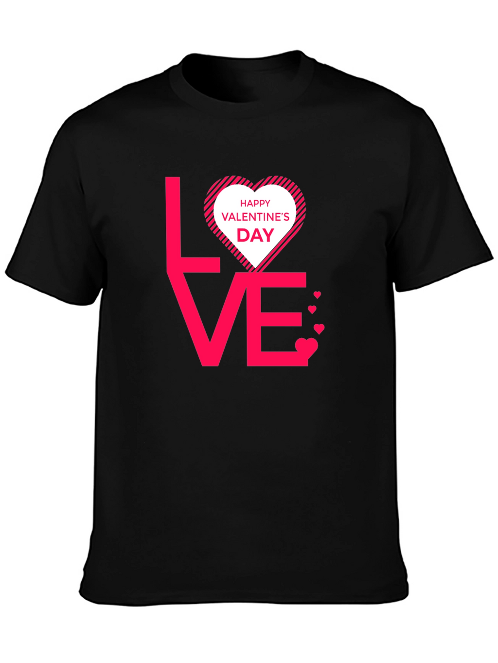 Valentines Day Love Graphic Tee - Black