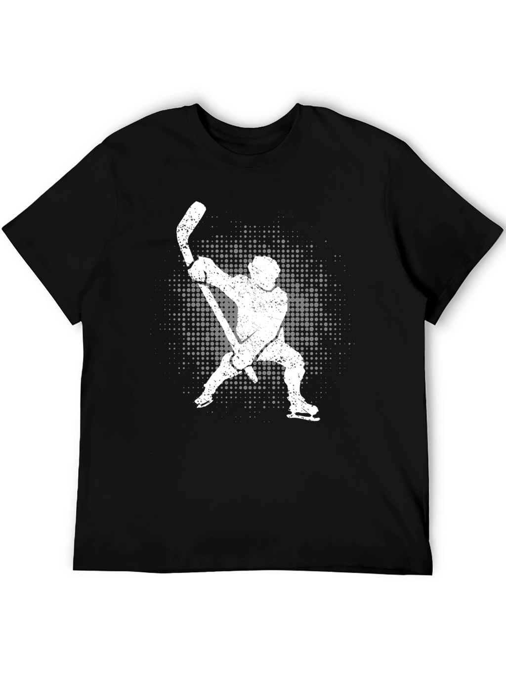 Hockey Player Graphic T-Shirt - Black