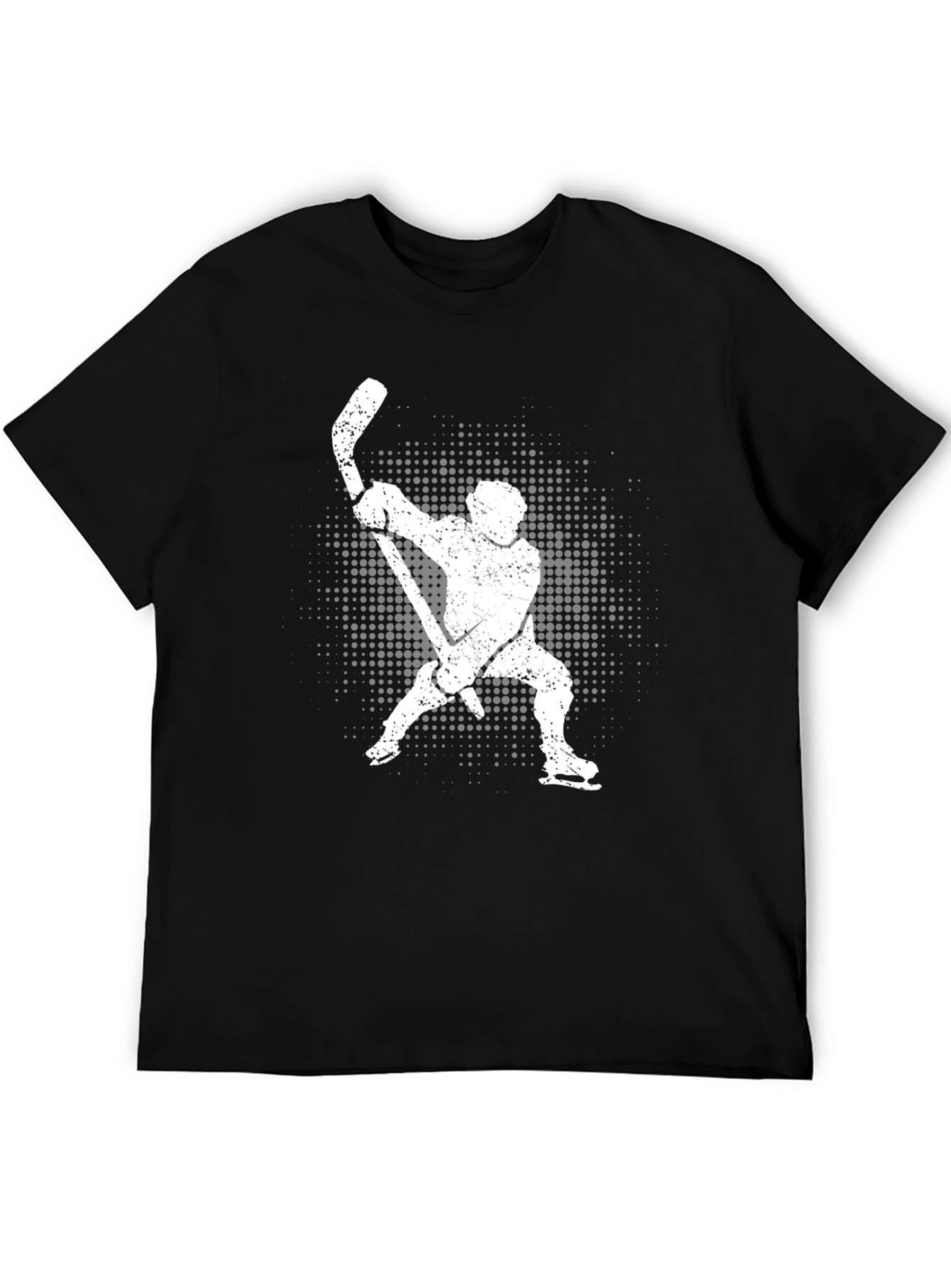 Hockey Player Graphic T-Shirt - Black