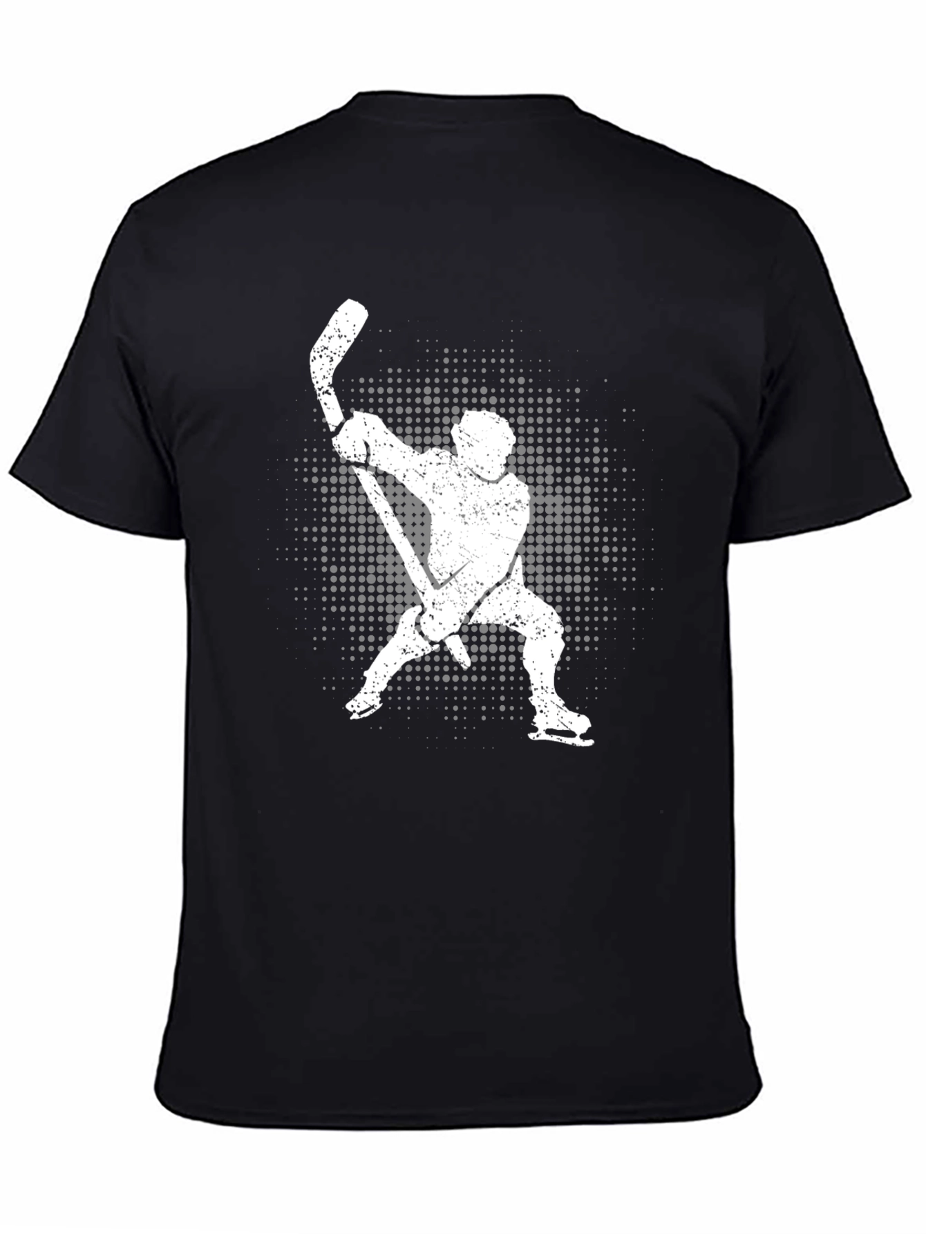 Hockey Player Graphic T-Shirt - Black