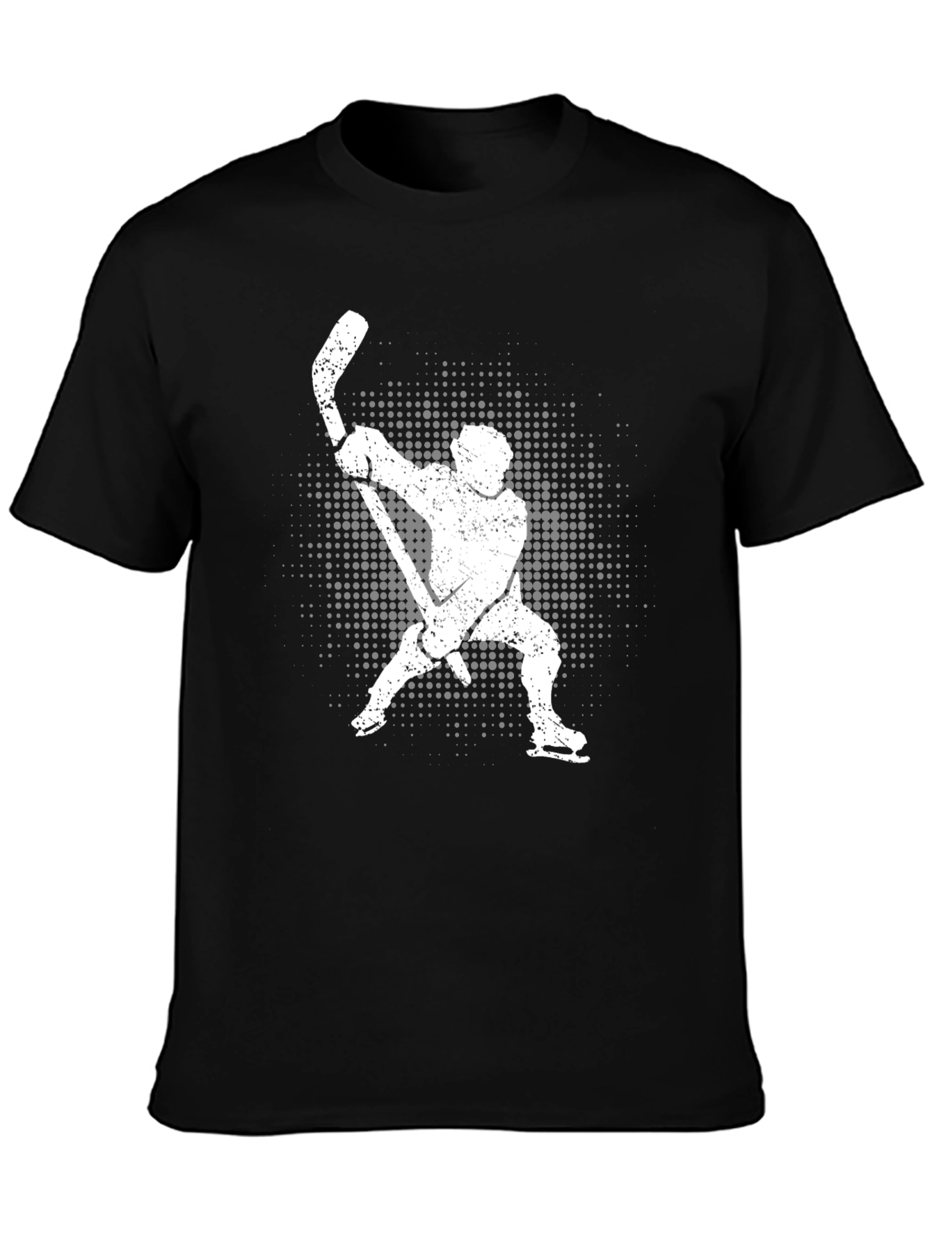 Hockey Player Graphic T-Shirt - Black