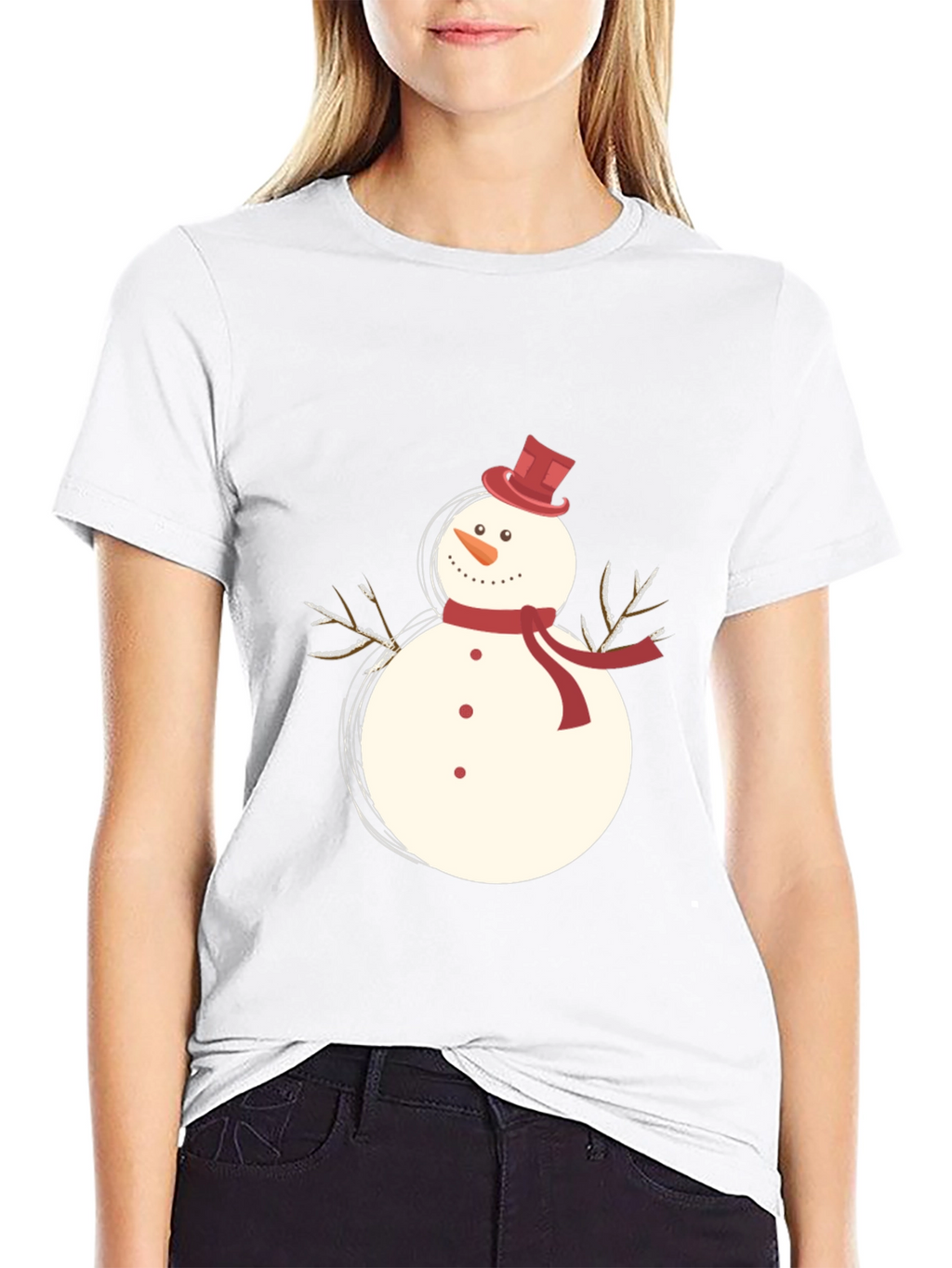Snowman Graphic T-Shirt - Festive Holiday Apparel