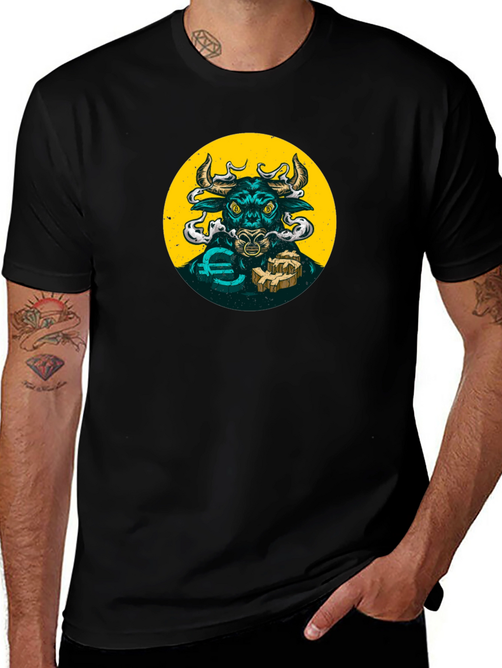Bull Crypto T-Shirt - Black Graphic Tee