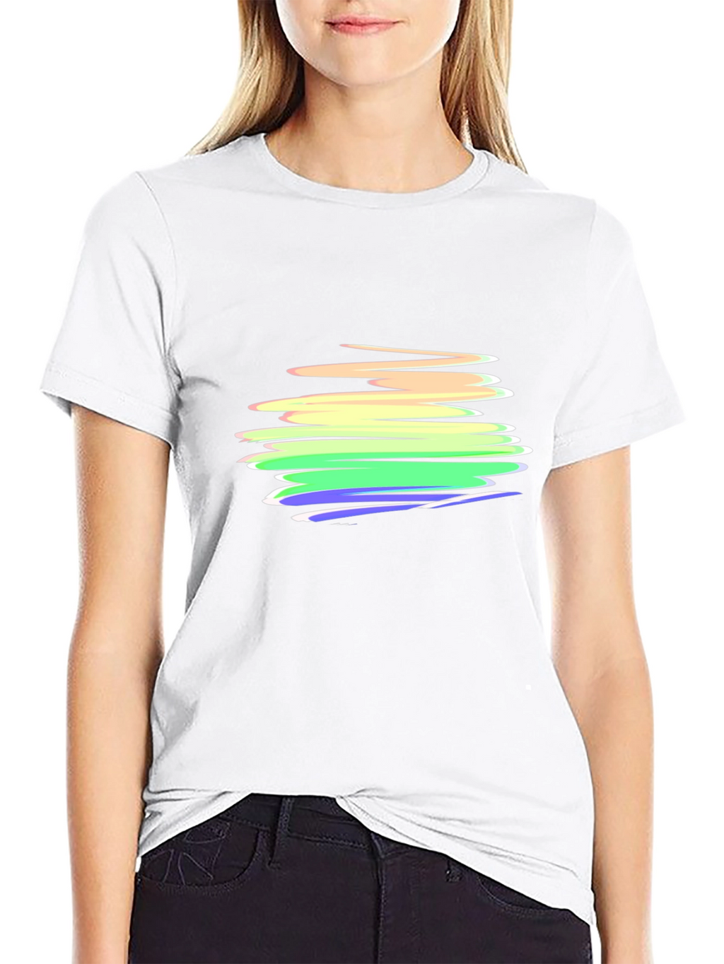 Rainbow Stripe Graphic Tee - Soft Cotton Blend