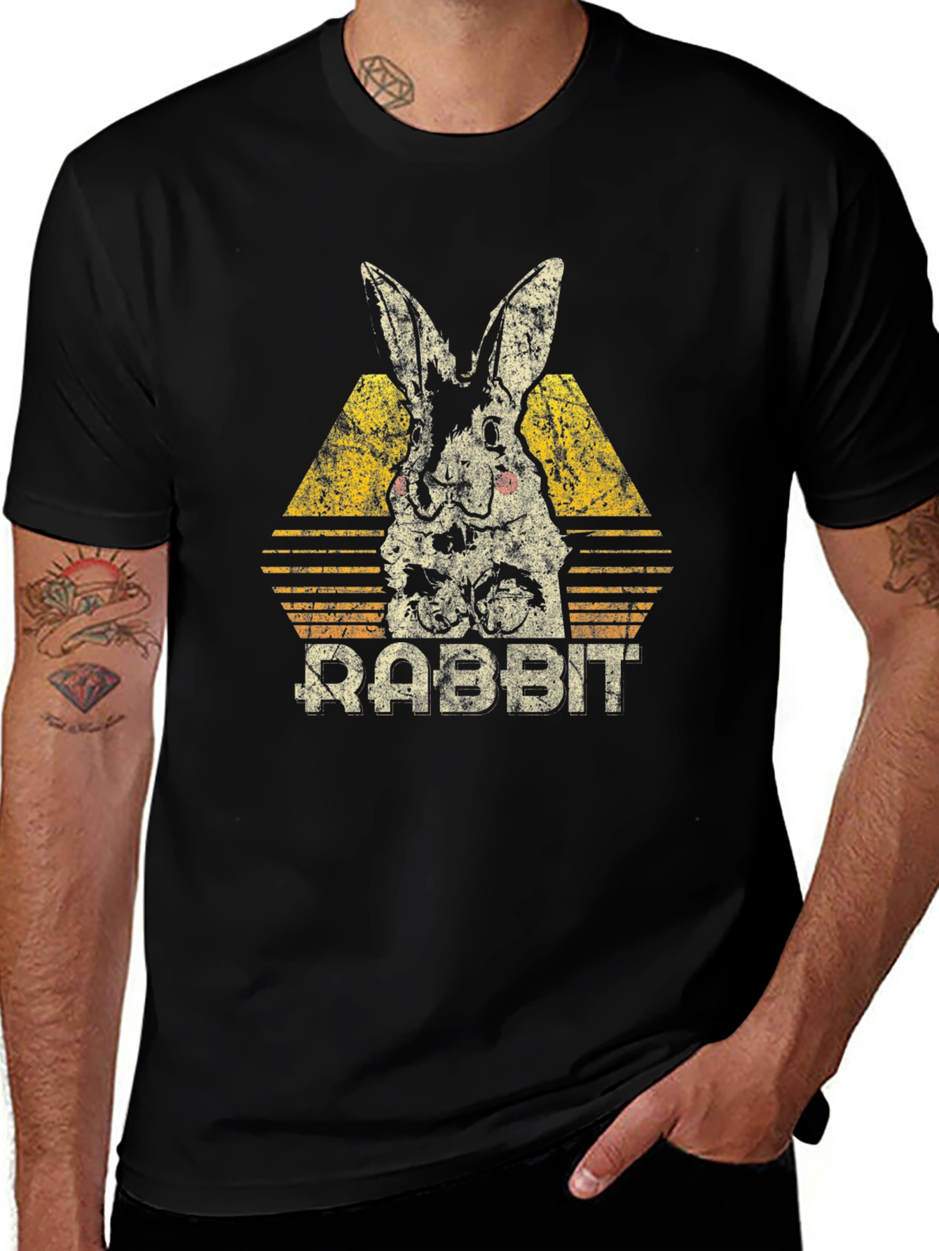 Retro Rabbit Graphic Tee - Vintage Style Rabbit T-Shirt