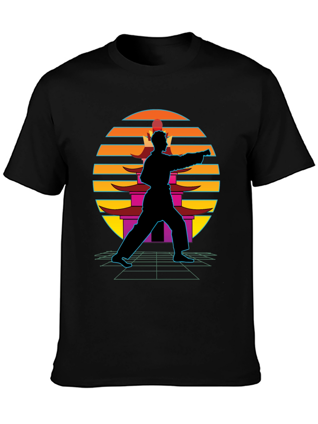 Retro Karate Black T-Shirt