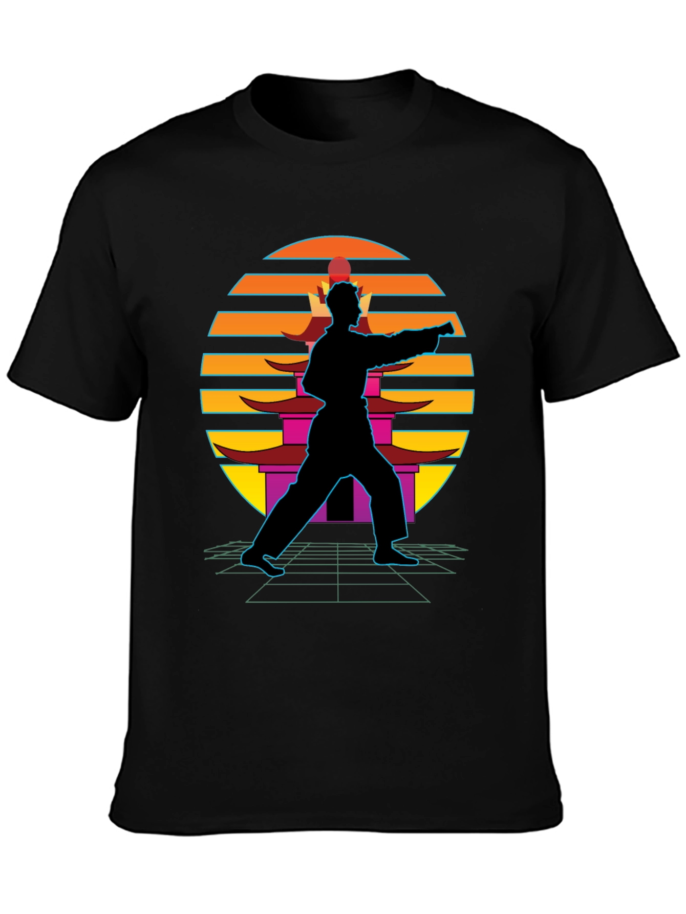 Retro Karate Black T-Shirt