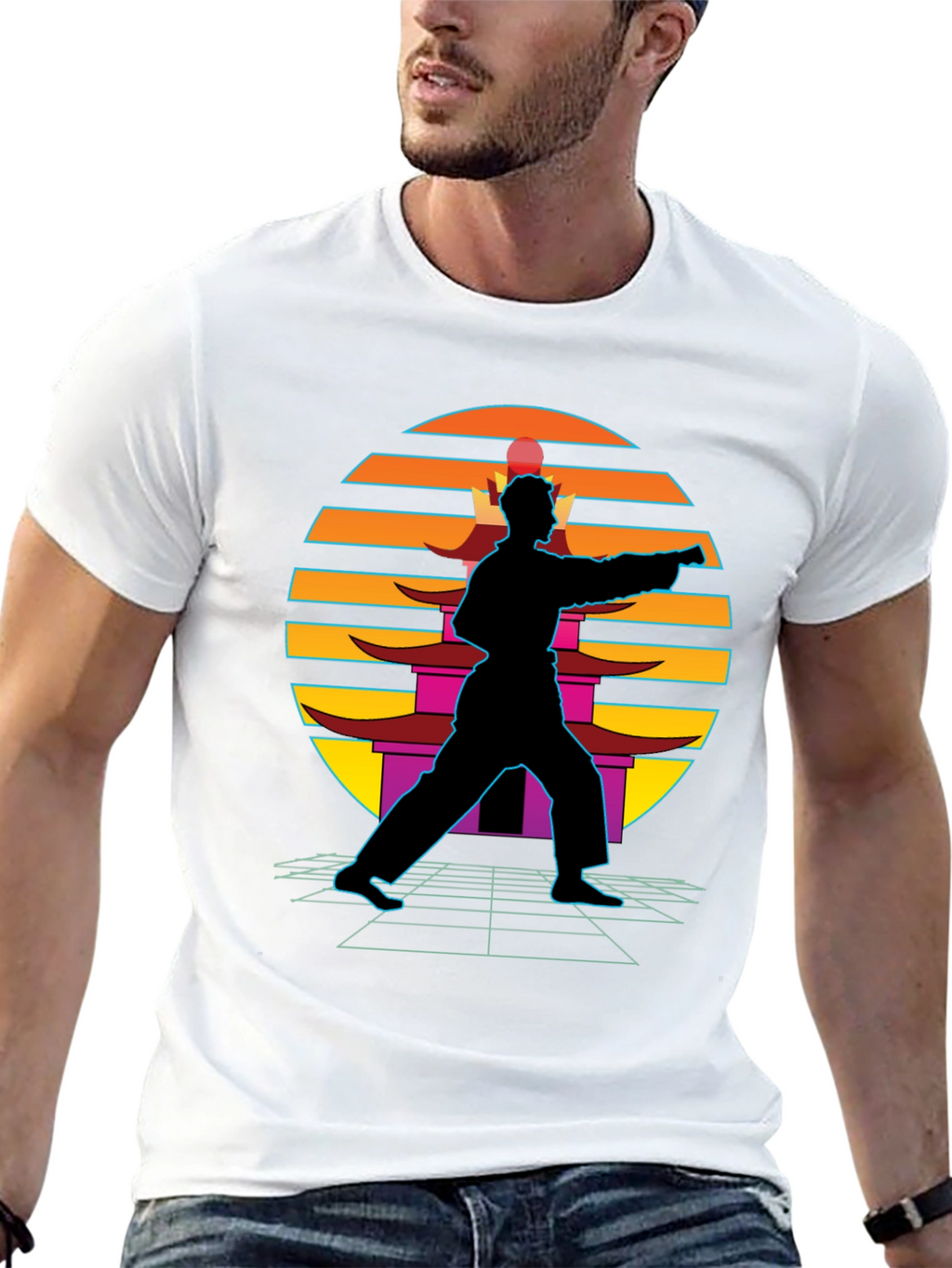 Retro Karate Black T-Shirt