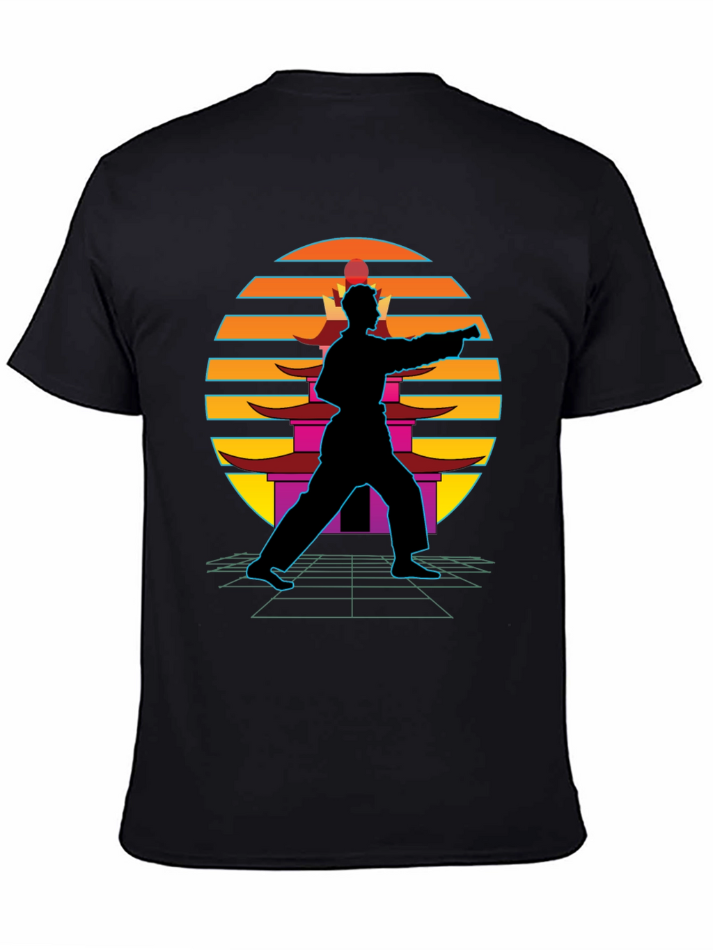 Retro Karate Black T-Shirt