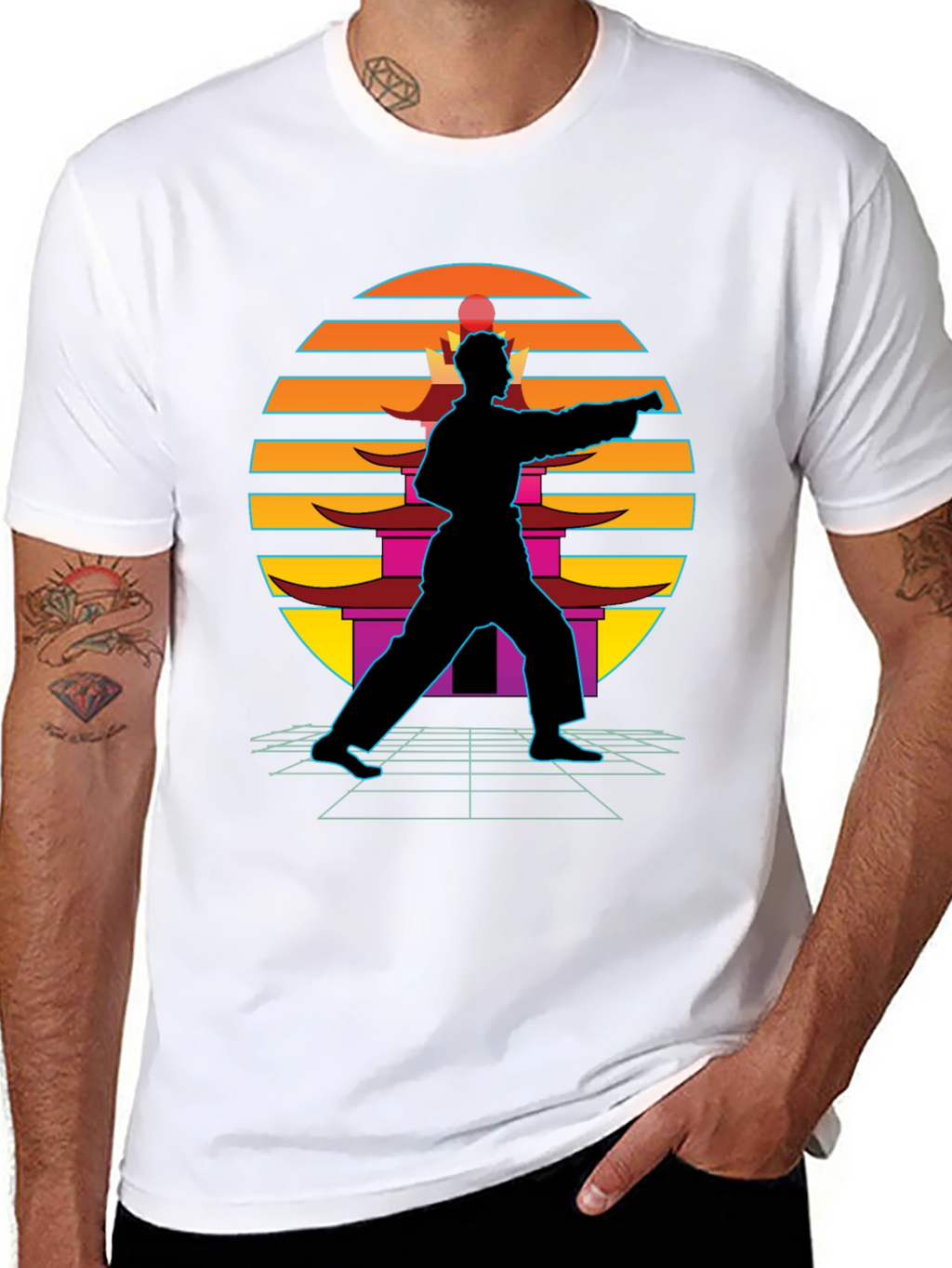 Retro Karate Black T-Shirt