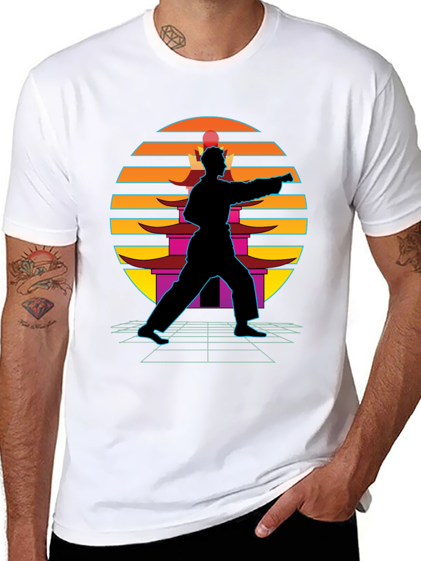 Retro Karate Black T-Shirt